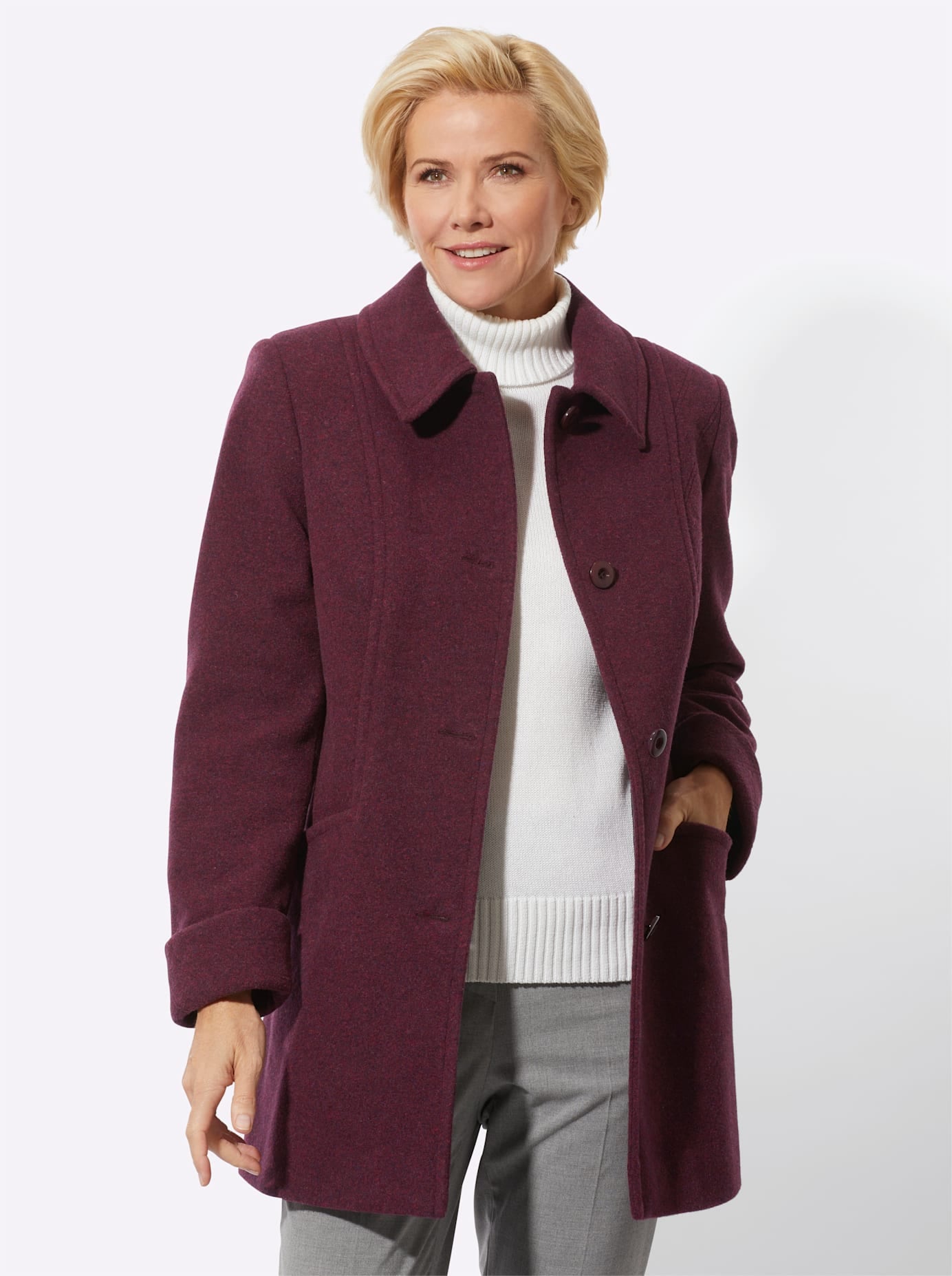 Classic Wolljacke, ohne Kapuze