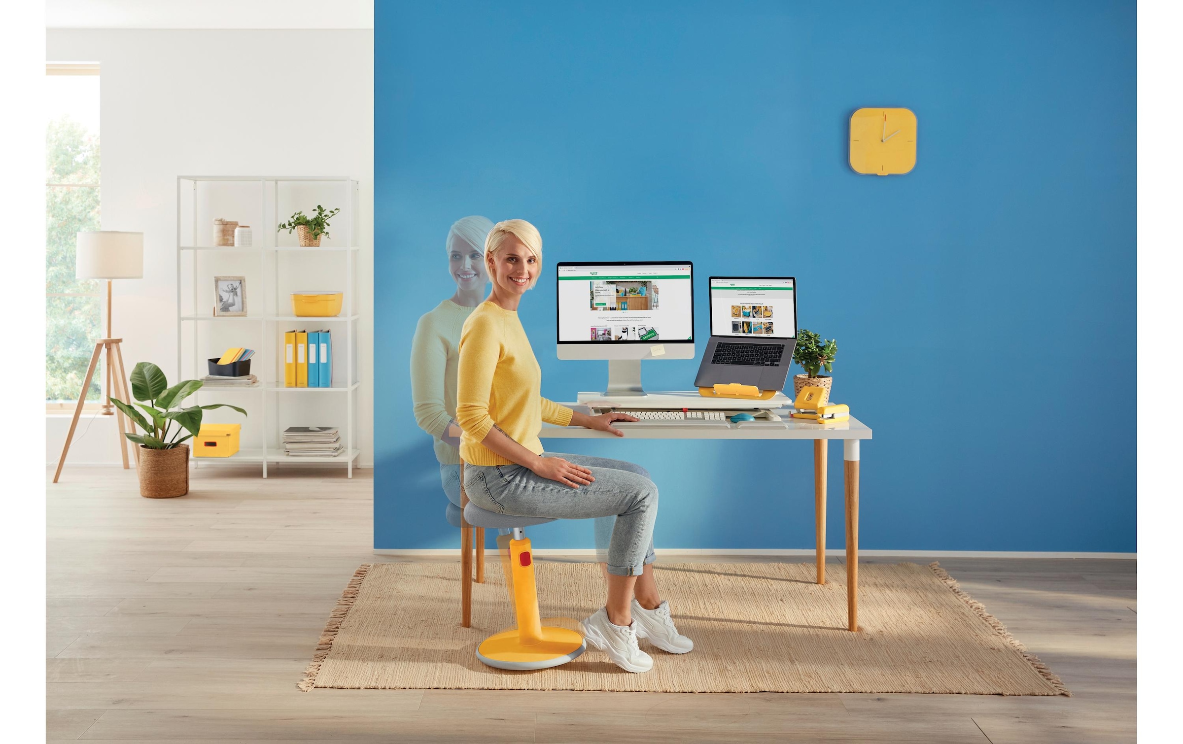 LEITZ Schreibtischstuhl »Ergonomischer Aktiv Hocker Ergo Cosy«