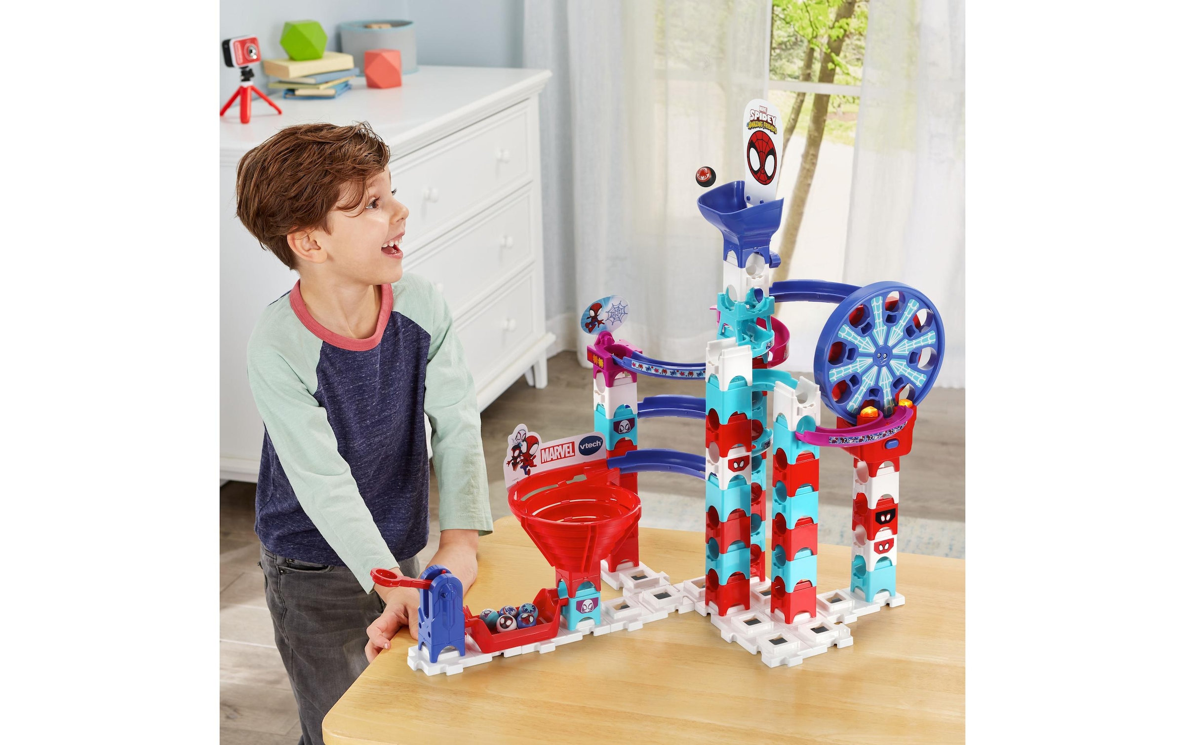 Vtech® Kugelbahn »Marble Rush – Spidey Super Spin Challenge«, (62 tlg.)