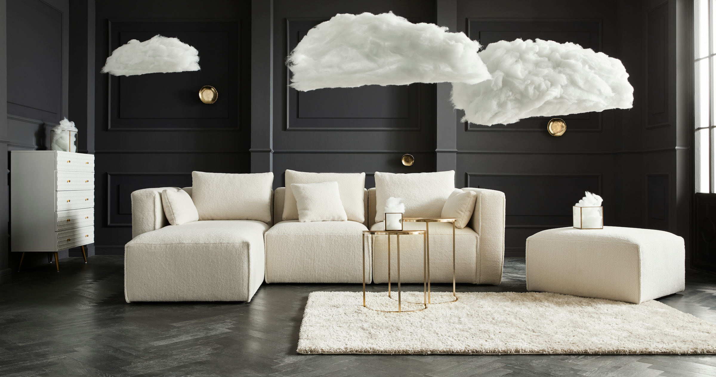 Guido Maria Kretschmer Home&Living Sofa-Eckelement »Comfine«, Modul-Ecke zur indiviuellen Zusammenstellung, in 3 Bezugsvarianten
