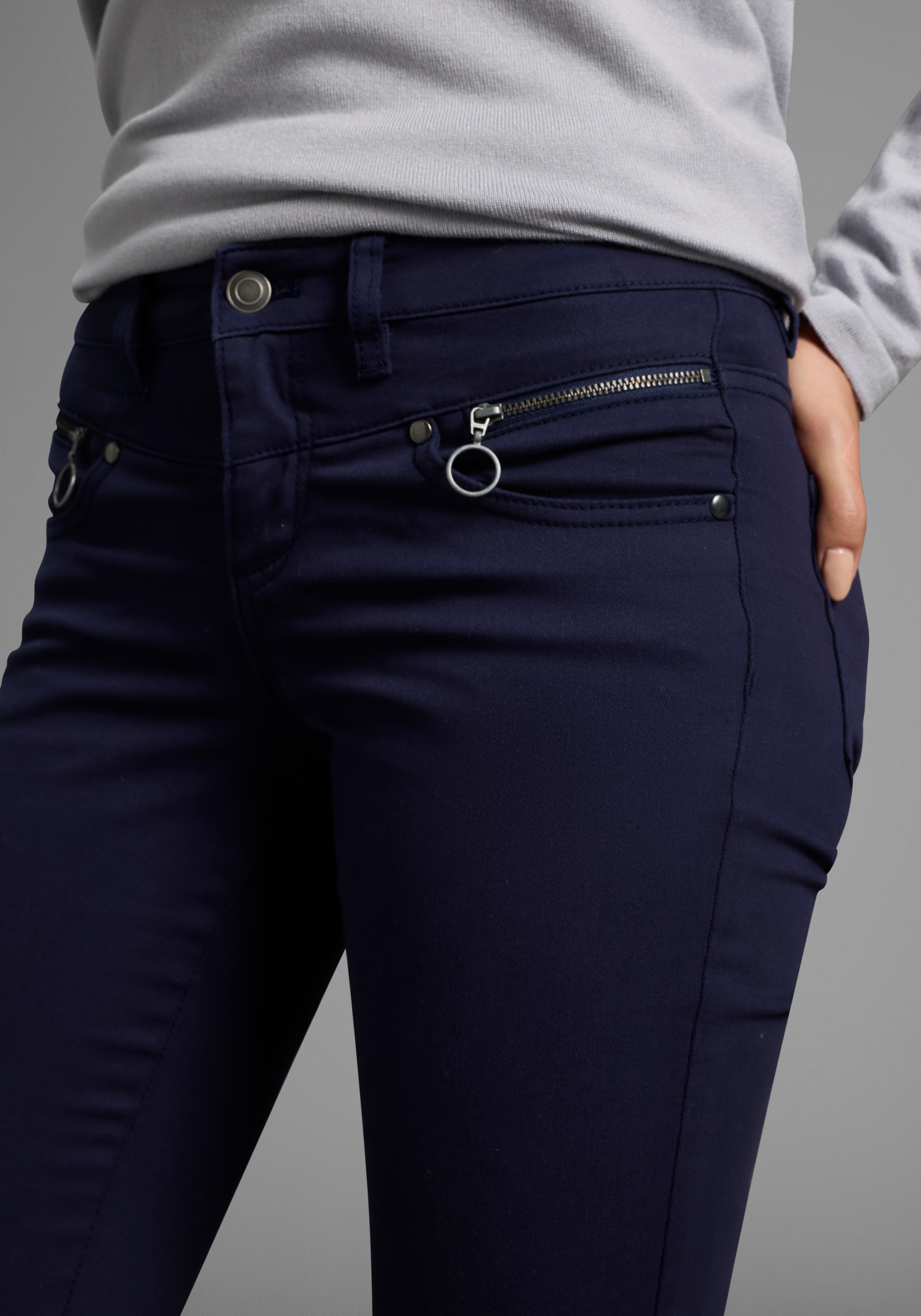 DELMAO 5-Pocket-Hose, mit Reissverschluss-Details