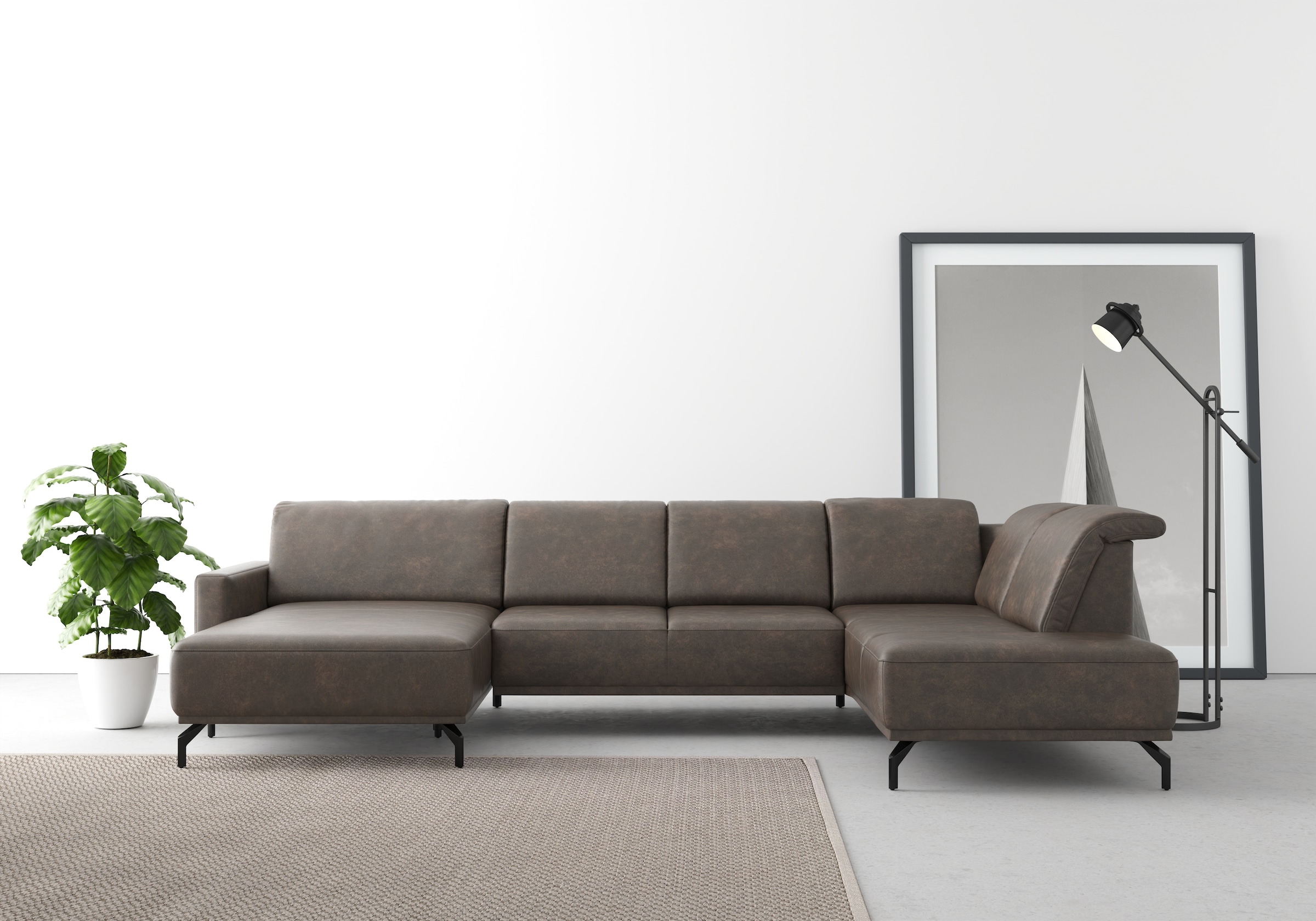 sit&more Wohnlandschaft "Bailando U-Form" wahlweise mit Kopfteilverstellung und Vorziehsitz, motorisch