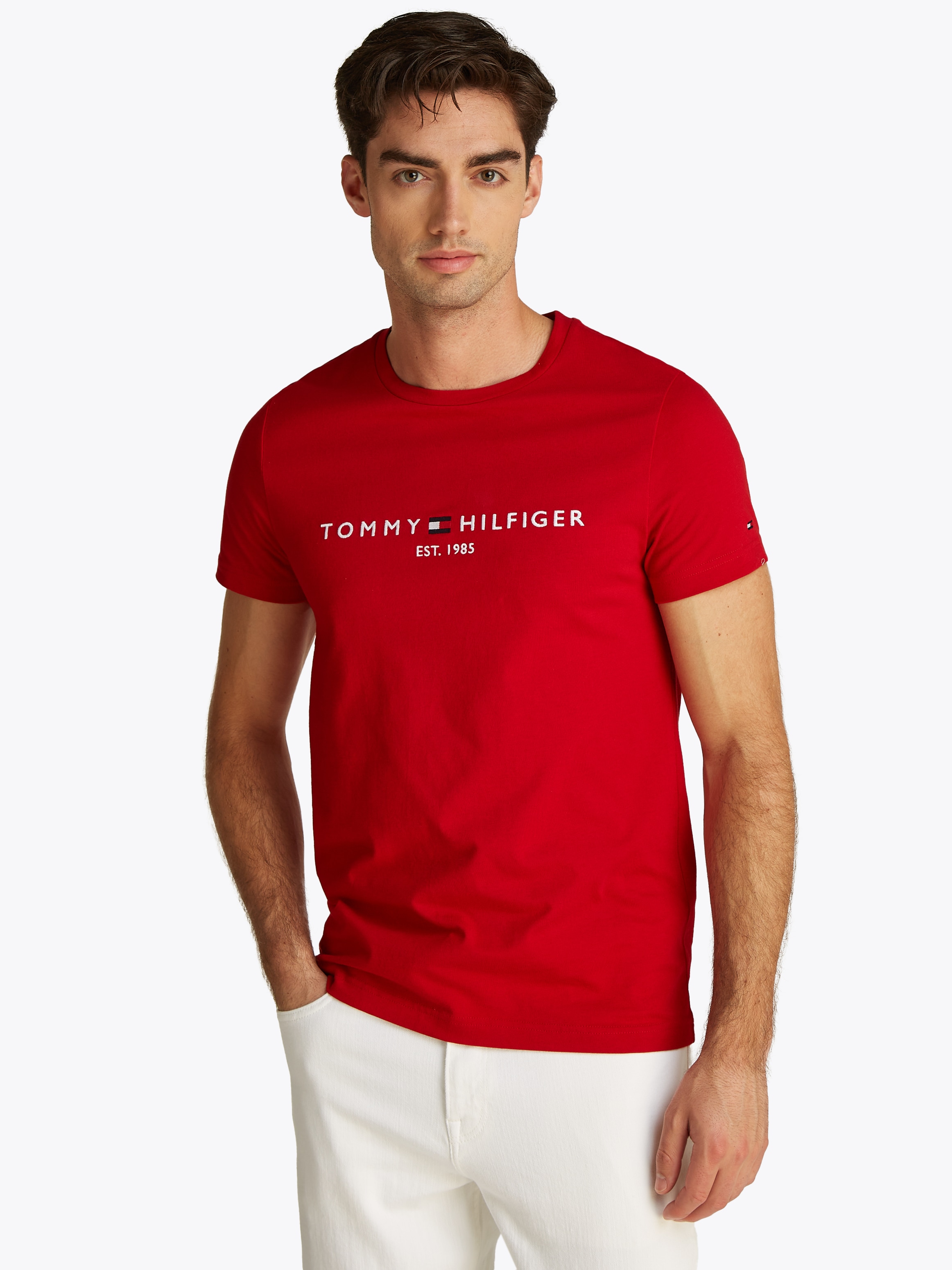 Tommy Hilfiger T-Shirt »TOMMY LOGO TEE«, aus reiner Baumwolle