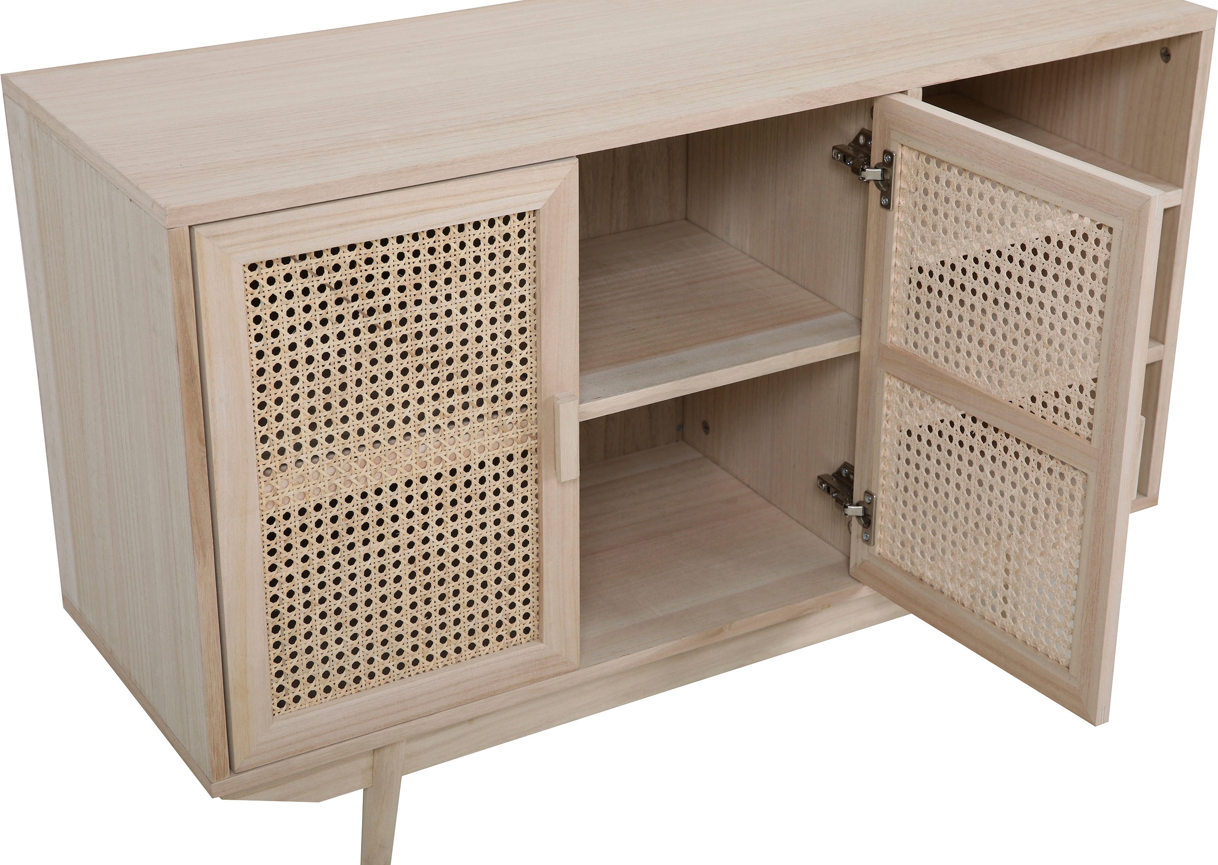 SalesFever Sideboard, Türfronten aus Rattangeflecht, Wiener Geflecht