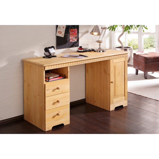 Home affaire Schreibtisch »Lisa«, aus Massivholz, in verschiedenen  Farbvarianten, Breite 140 cm online kaufen | Jelmoli-Versand