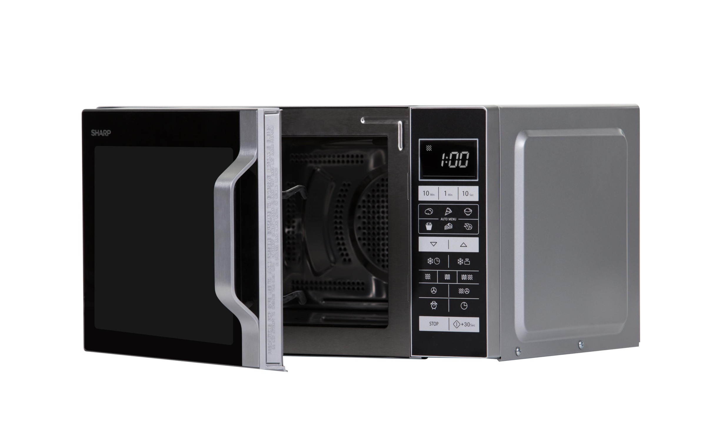 Sharp Mikrowelle »R860S Silberfarben Schwarz«, 900 W