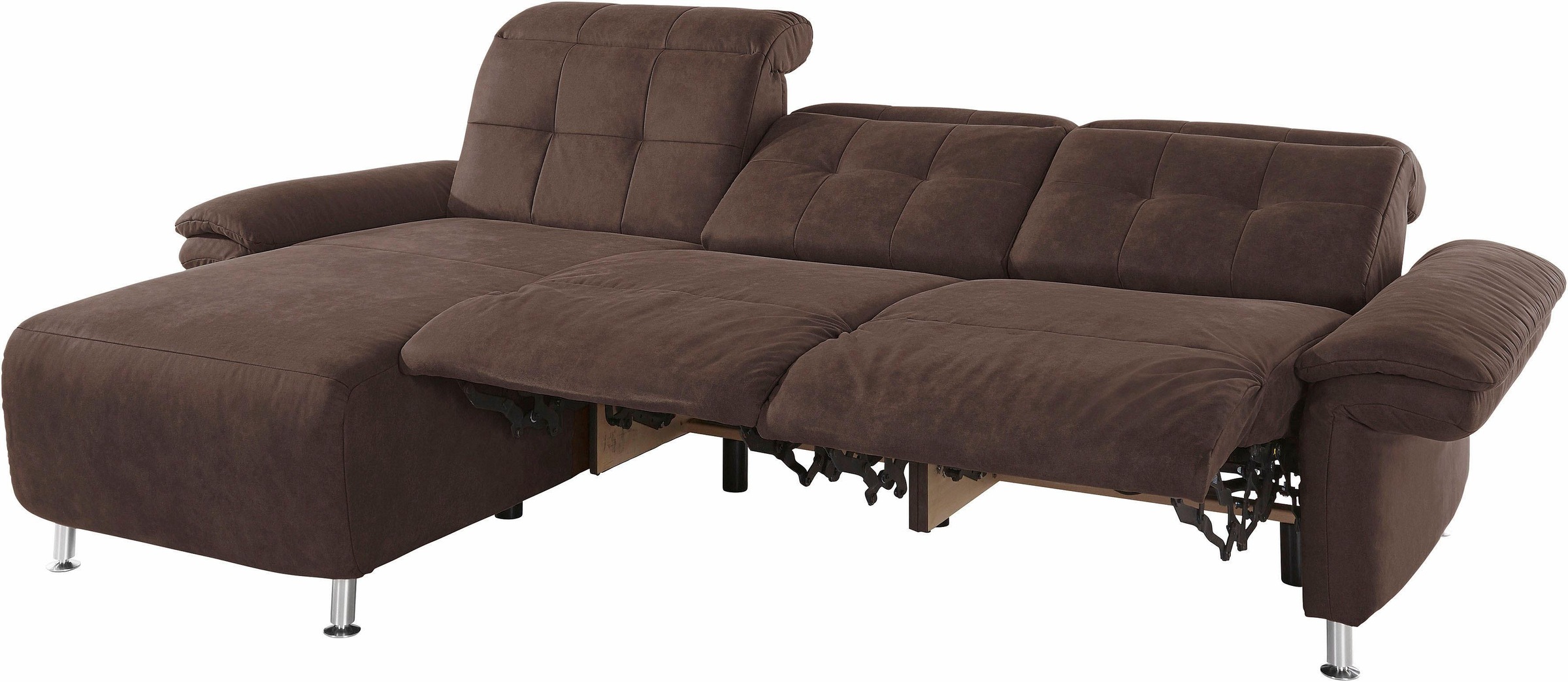 Places of Style Ecksofa »Manhattan L-Form«, 2 Sitze mit elektrischer Relaxfunktion, verstellbare Armlehnen