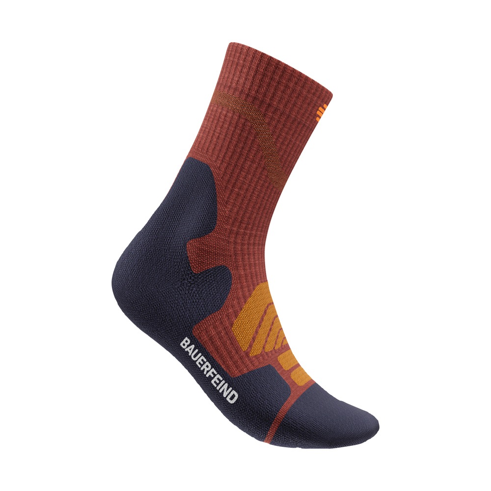 Bauerfeind Sportsocken »OUTDOOR MERINO MID CUT SOCKS« für Wanderungen, mit Unterstützung im Sprunggelenk, mit Komfortzonen