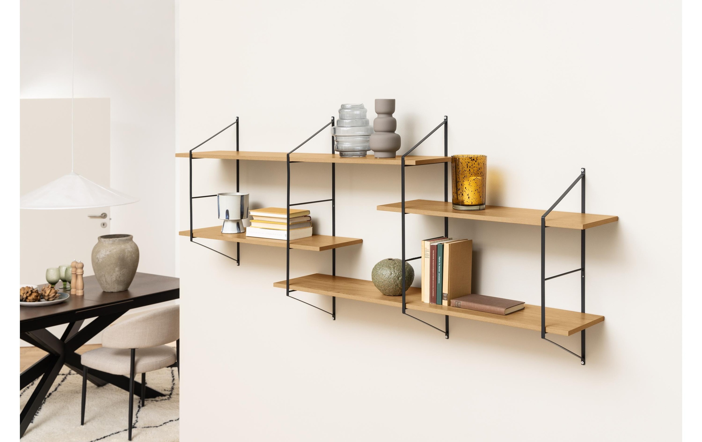 AC Design Wandregal »Design Belfast 191 x 25,5 x 79 cm, Braun/Schwarz«
