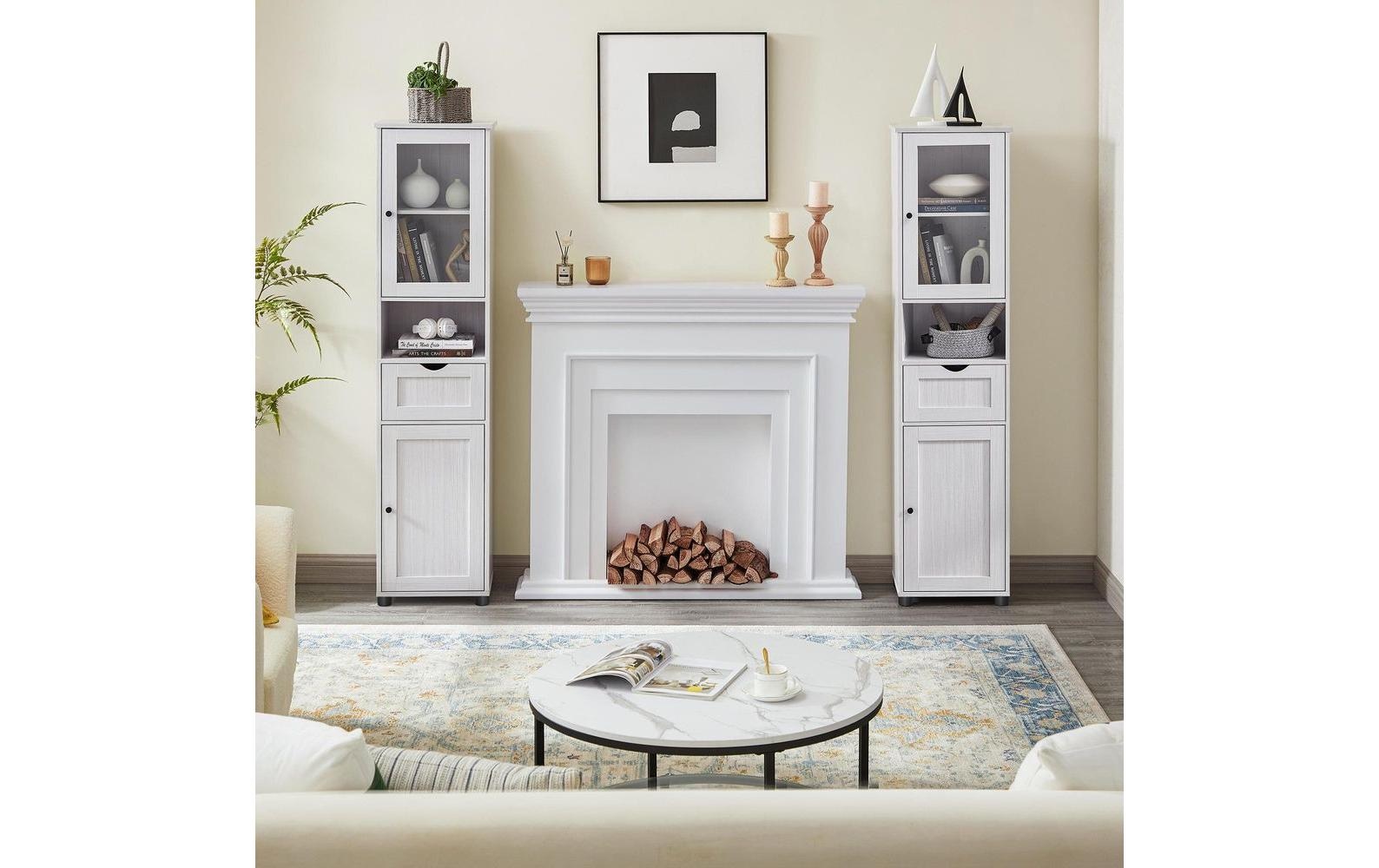 VASAGLE Vitrine »Landhausstil 40 x 165 cm Weiss«