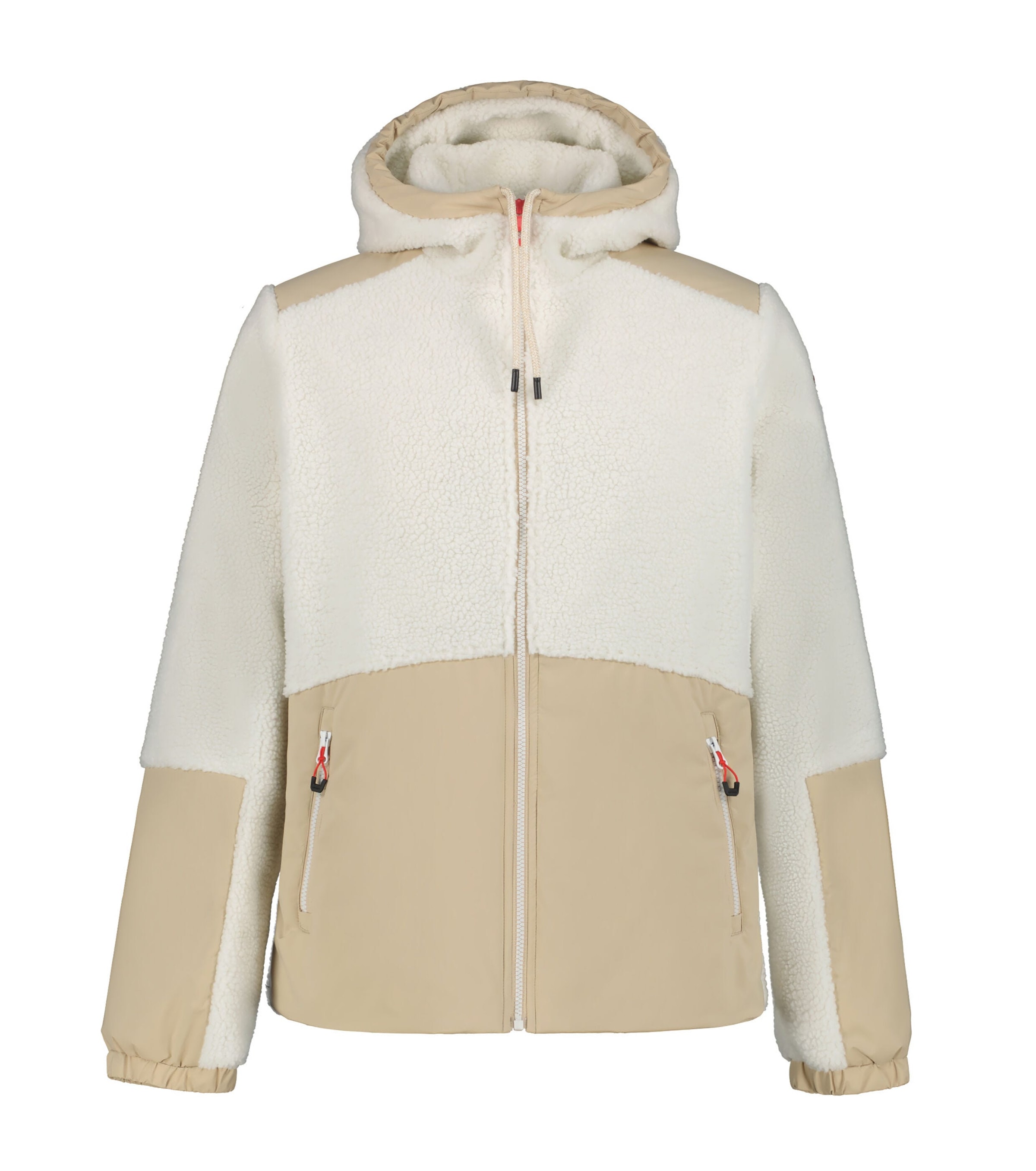 Icepeak Plüschjacke mit Kapuze mit Kapuze, mit Reissverschlusstaschen, hochschliessender Kragen