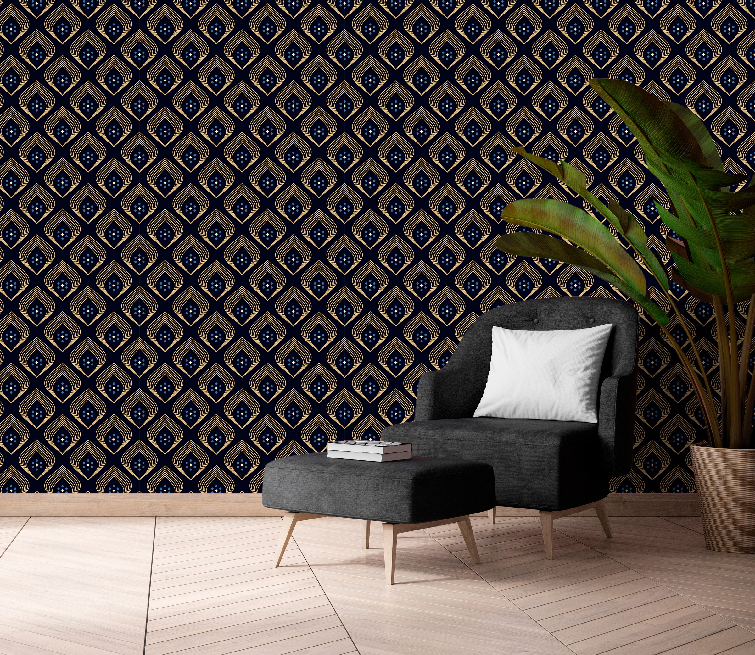 queence Vinyltapete »Daria«, bedruckt-3D-Optik-clean-Motiv, 90x250cm, selbstklebend, kinderleichte Anbringung, Sticker