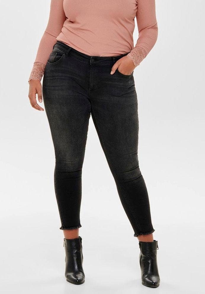 ONLY CARMAKOMA Skinny-fit-Jeans »CARWILLY REG SK ANK JNS«, in washed-out Optik