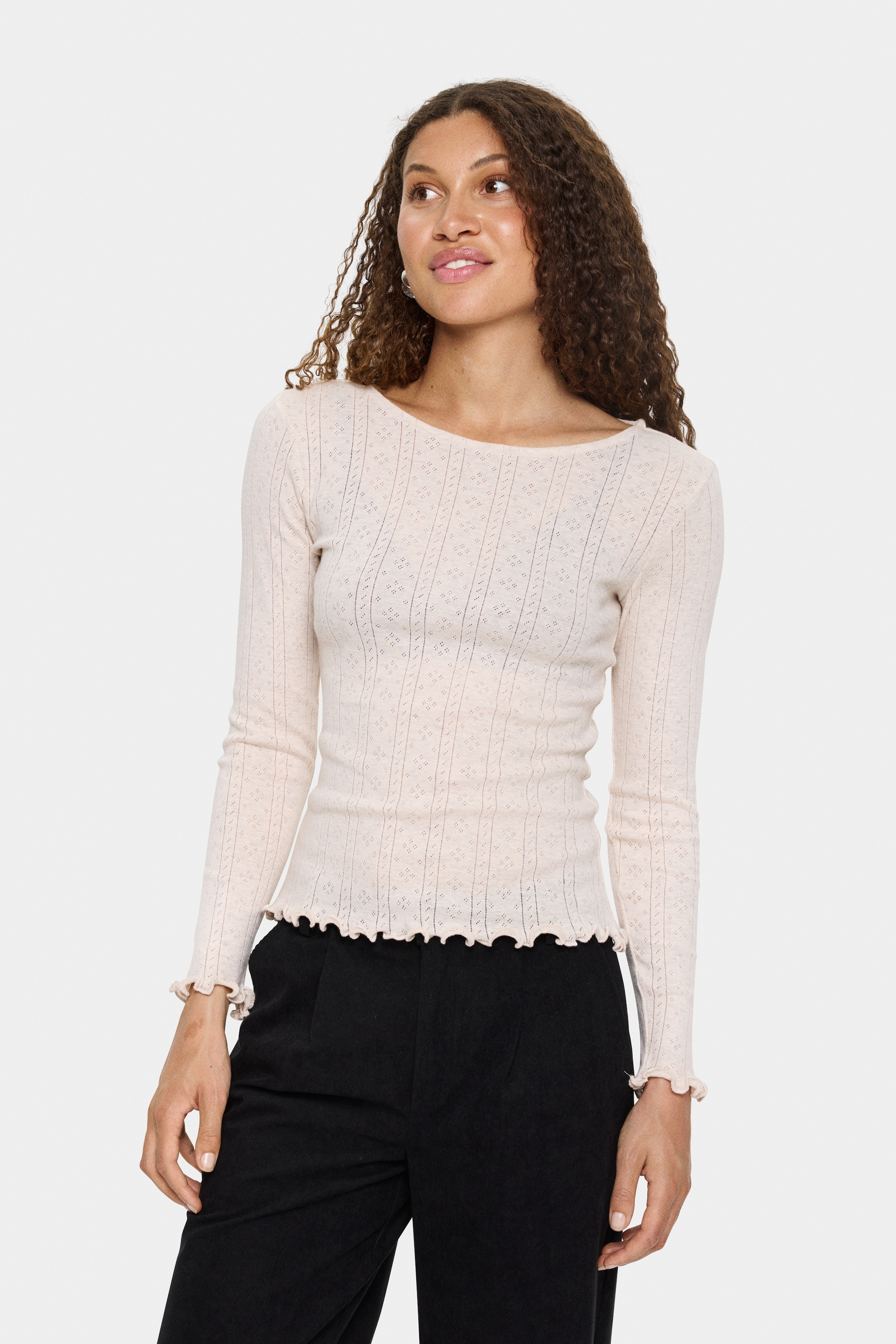 Saint Tropez Langarmshirt »GruSZ« gewellter Saum