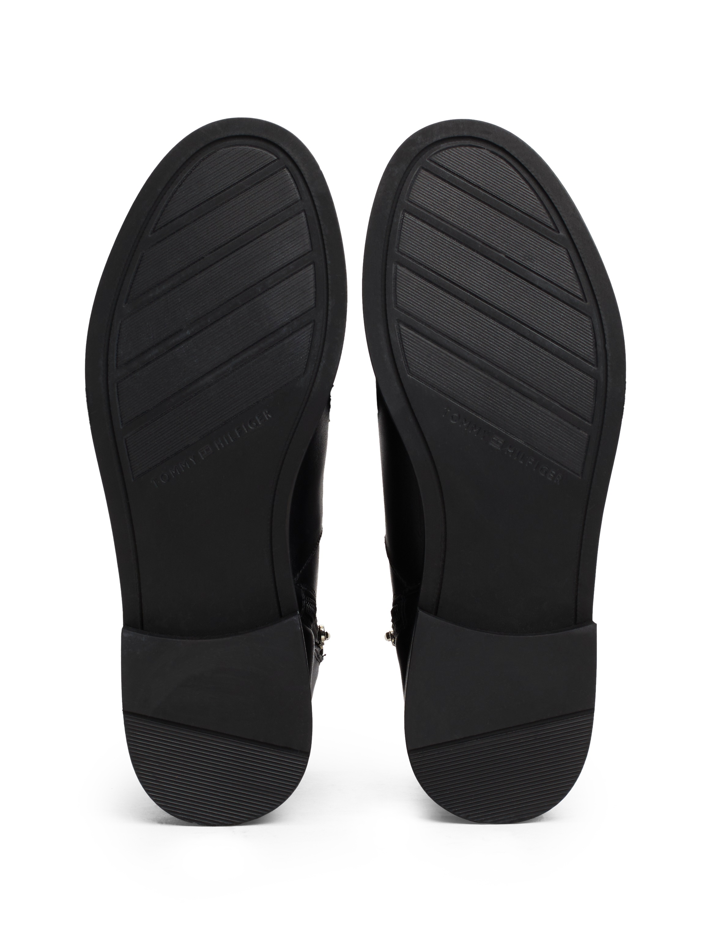 Tommy Hilfiger Stiefelette »TH CHAIN LEATHER LOW BOOTIE«, Blockabsatz, Businesschuh, Ankleboots mit goldfarbener Zierkette