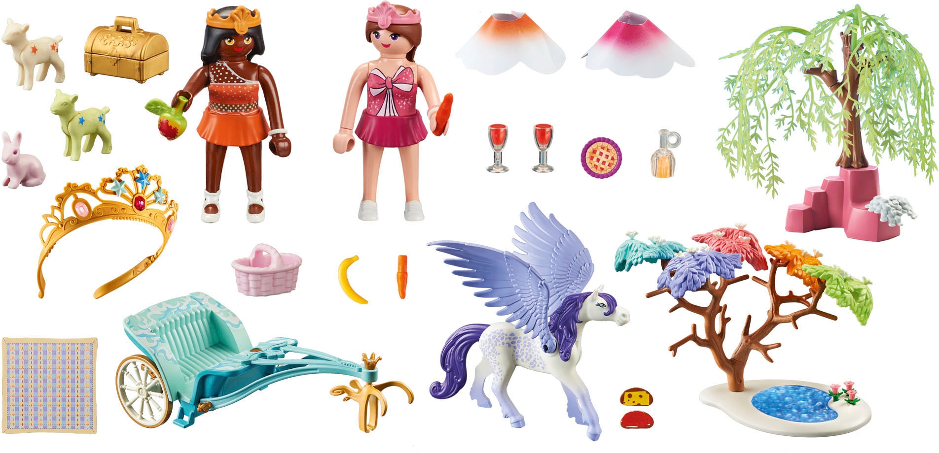 Playmobil® Konstruktions-Spielset »Picknick mit Pegasuskutsche (71246), Magic«, (101 St.), Made in Germany