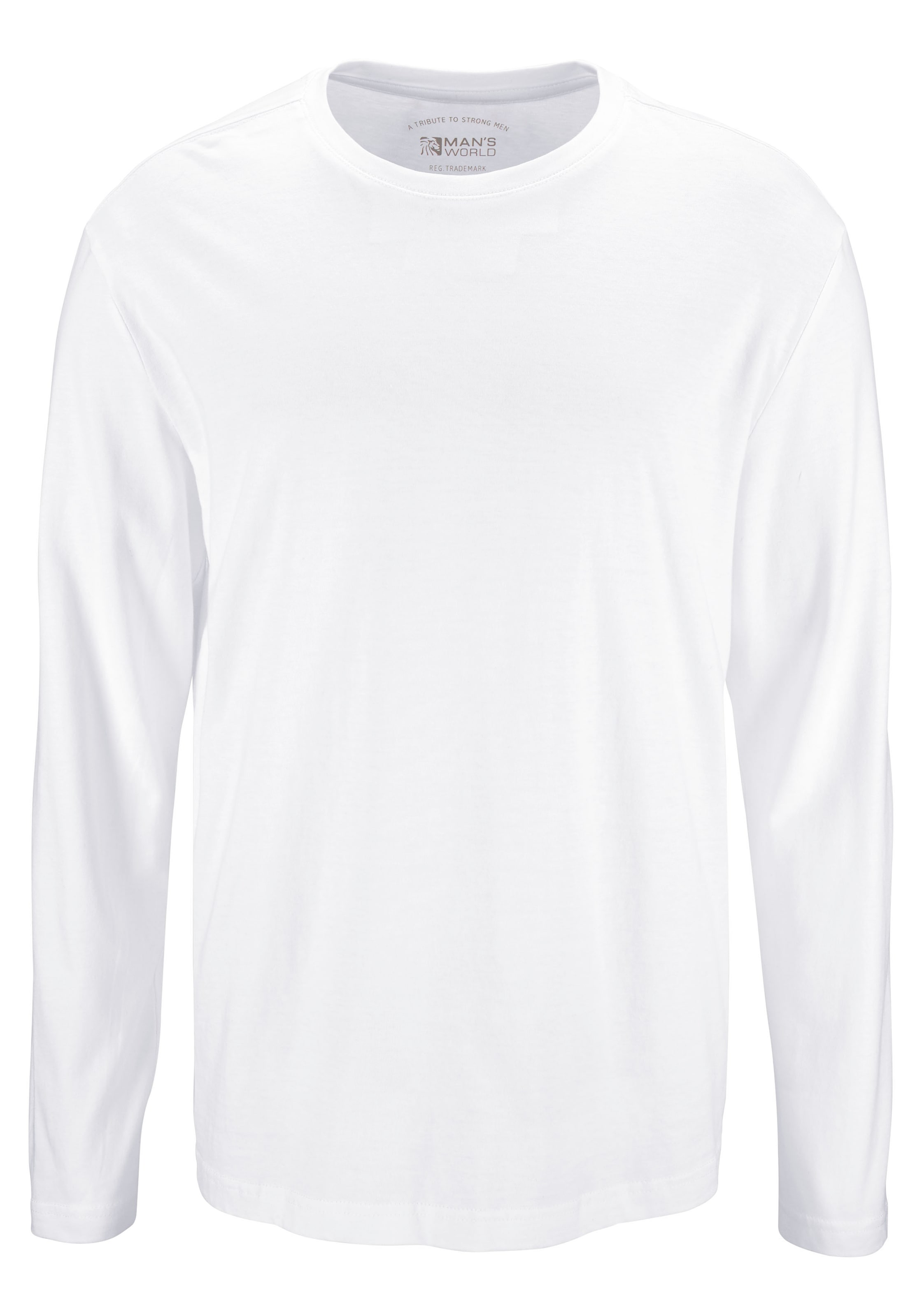 Man's World Langarmshirt »neue Farbe !«, (3er-Pack), Langarm, unifarben, aus Baumwolle, im 3er-Pack