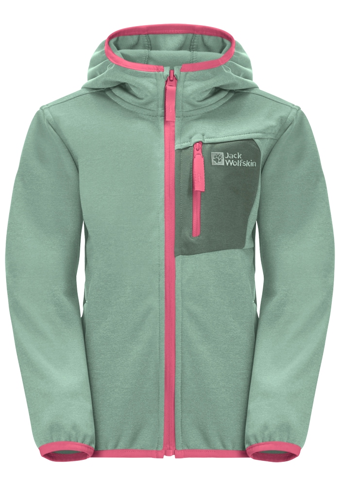 Jack Wolfskin Kapuzenfleecejacke »ACTIVE JACKET K«, mit Kapuze