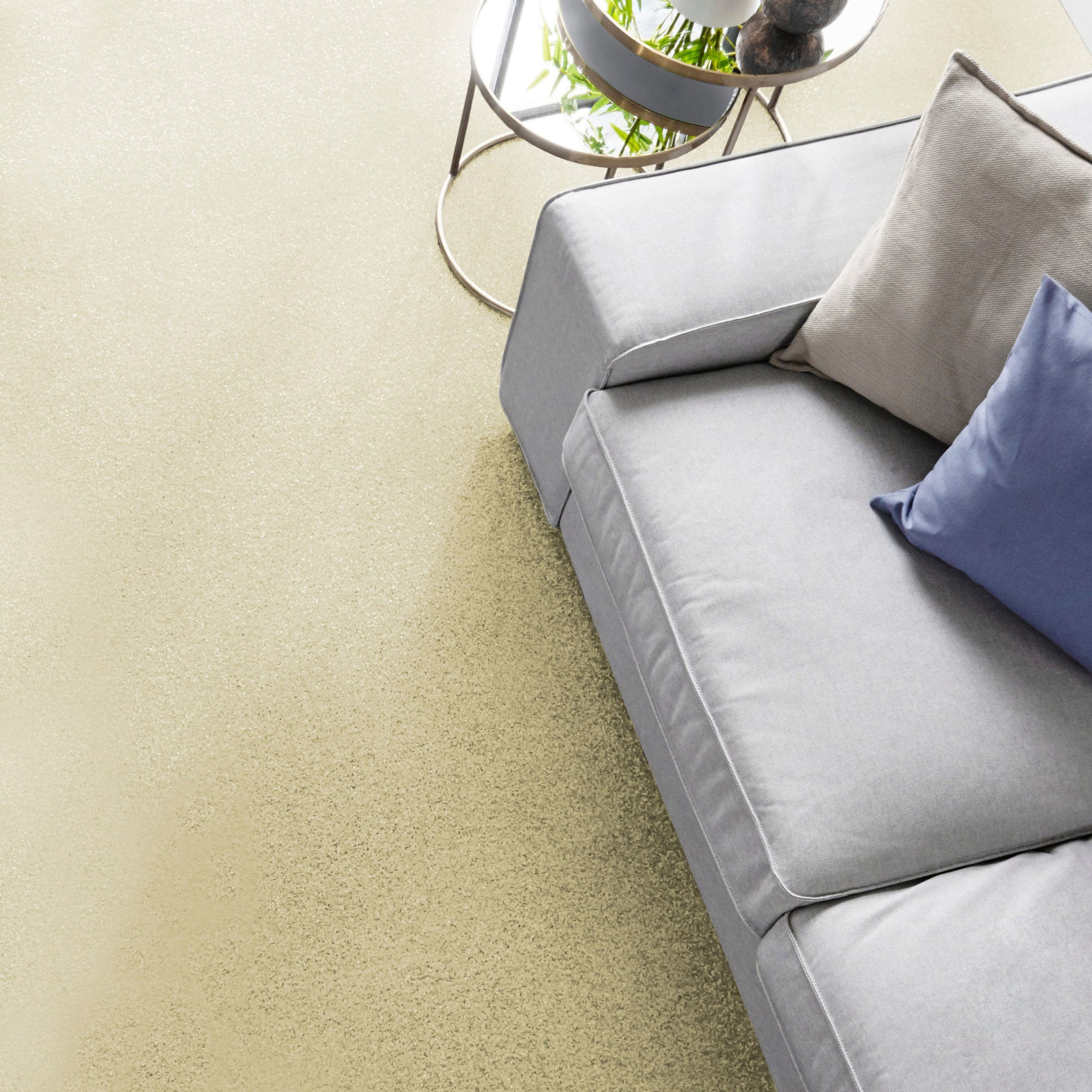 Andiamo Teppichboden "Kira, Velours, Gesamthöhe 8 mm, Luxusklasse LC1" rechteckig Uni Farben, Breite 400 cm, strapazierfähig, pflegeleicht, Wohnzimmer