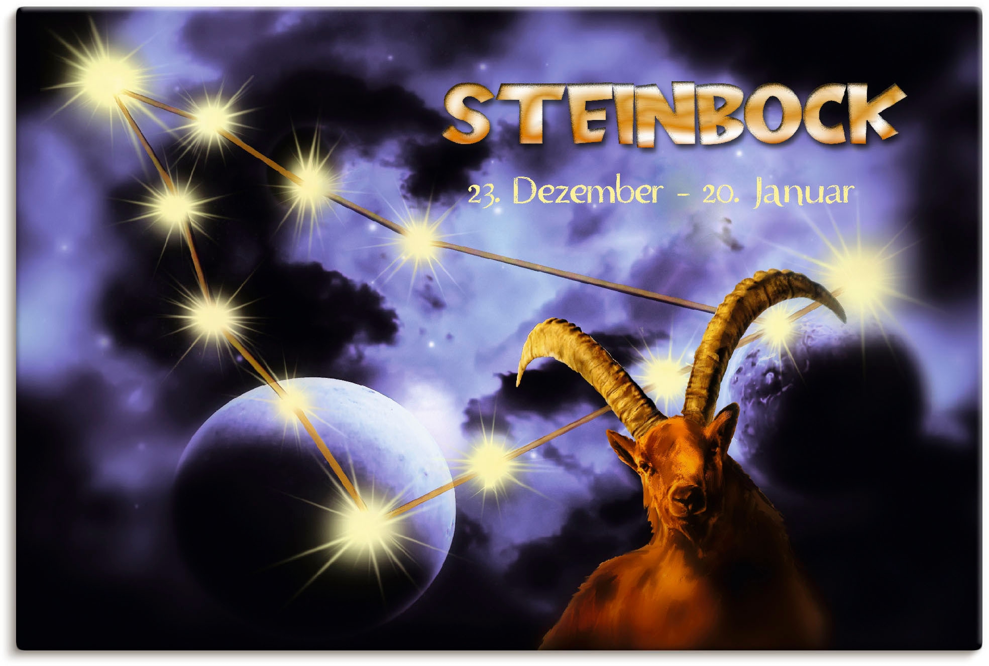 Artland Wandbild »Sternzeichen - Steinbock«, Bilder von Sternzeichen, (1 St.), als Leinwandbild, Poster in verschied. Grössen
