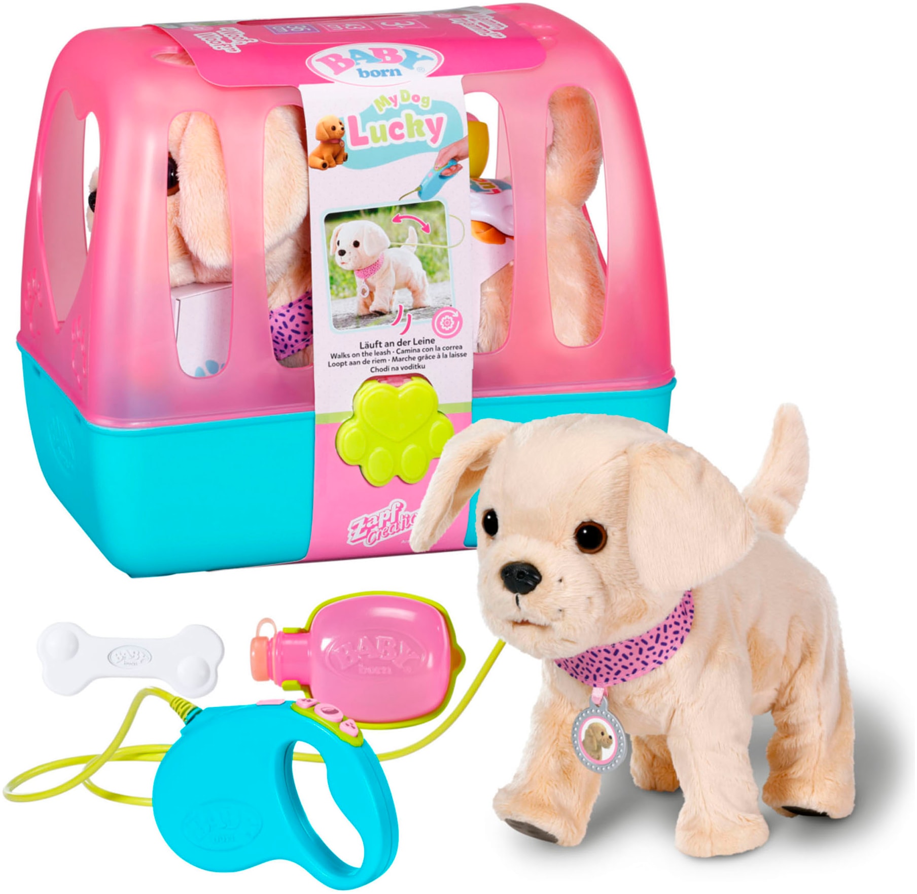 Baby Born Plüschfigur "Mein Hund Lucky mit Box"