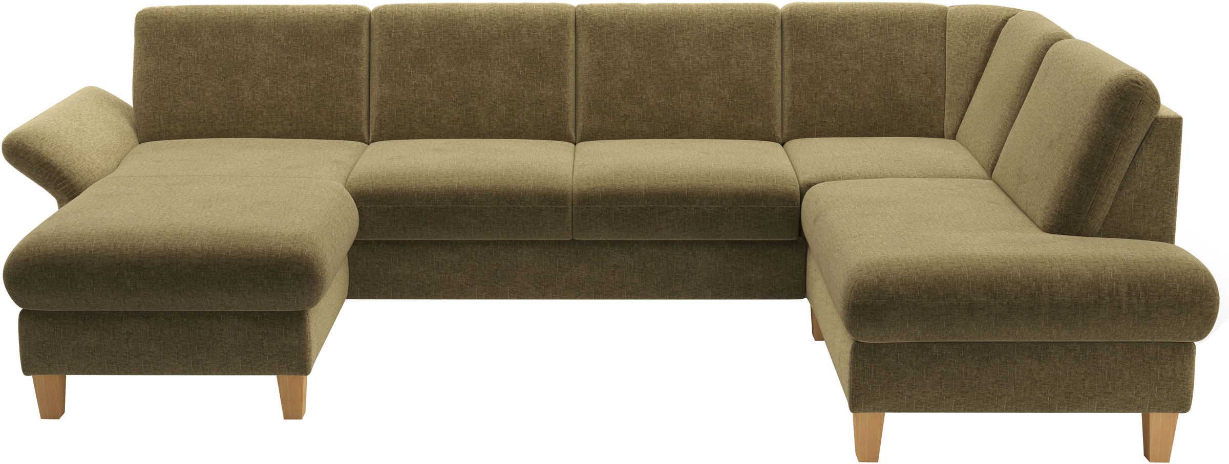 Home affaire Wohnlandschaft »Rochelle, U-Form«, optional mit Armteilverstellung, mit Bettfunktion & Bettkasten