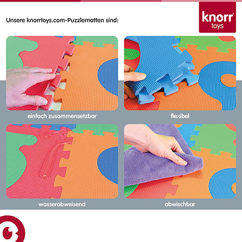 Knorrtoys® Puzzle »Alphabet + Zahlen, grau-weiss«, Puzzlematte, Bodenpuzzle