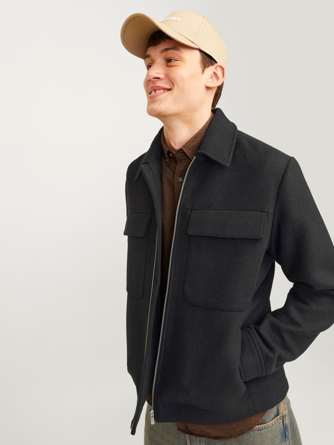 Jack & Jones Wolljacke »JPRBLURUSSEL WOOL BLEND JACKET SN«, ohne Kapuze