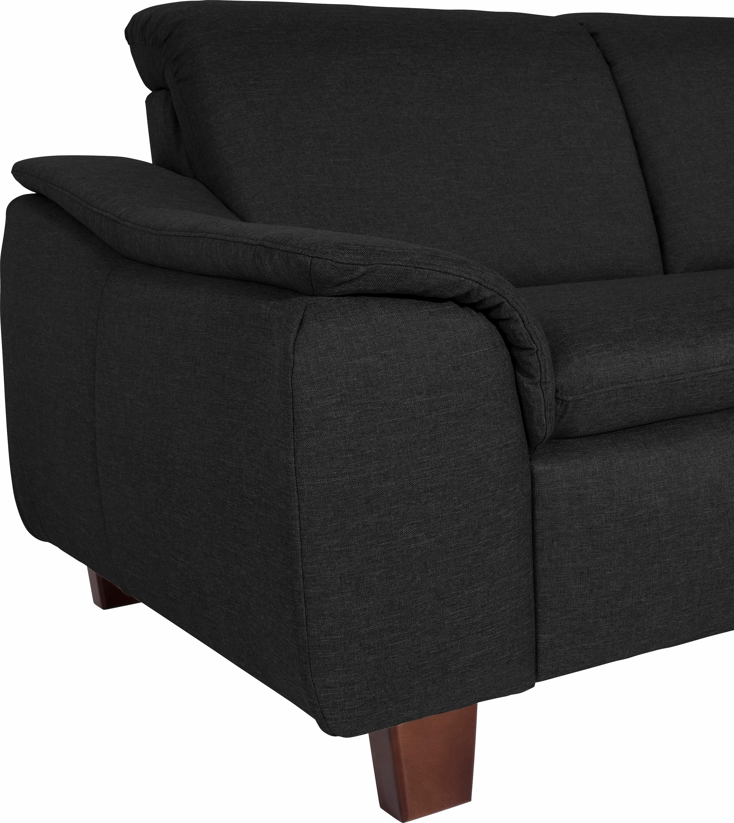 Max Winzer® Ecksofa »Alessio, aktuelle Mattenoptik, geschwungene Formensprache, bequem«, mit abgerundeter Rückenlehne, Ottomane wahlweise links oder rechts