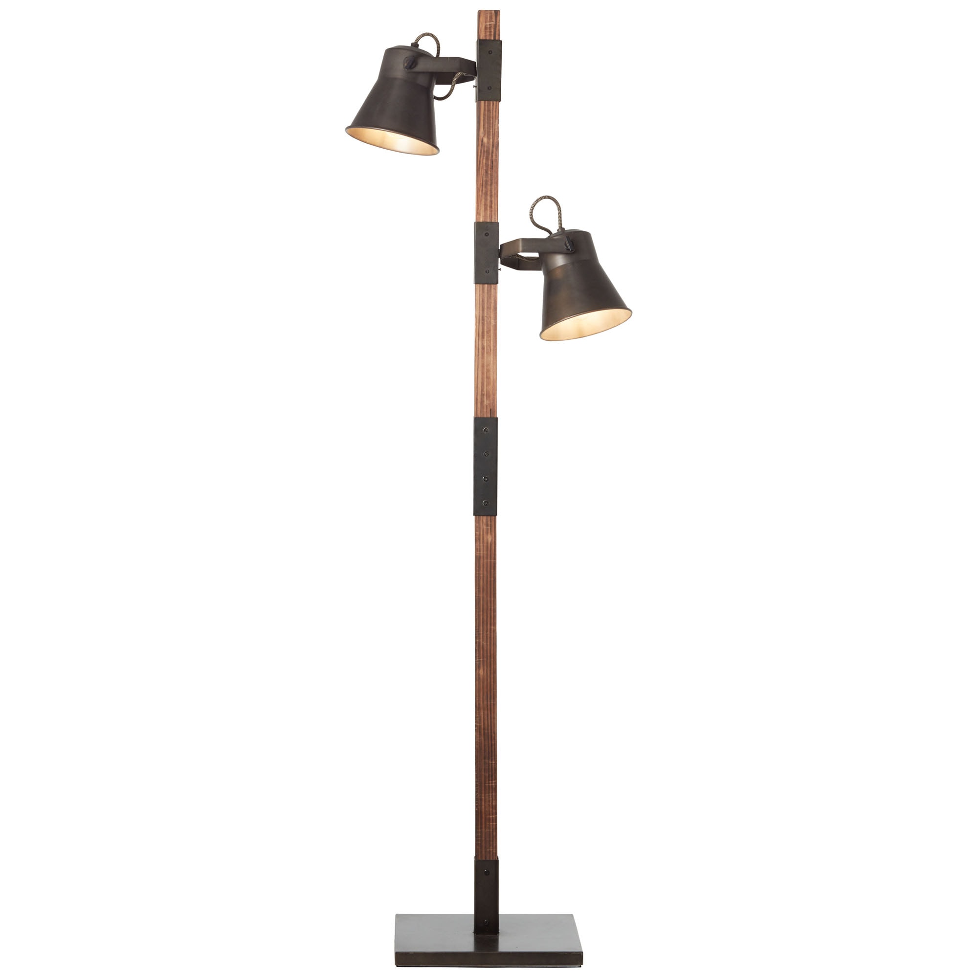 Brilliant Tischleuchte »Plow«, 2 flammig, Leuchtmittel E27 ohne Leuchtmittel, Standleuchte 2flg schwarz stahl/holz