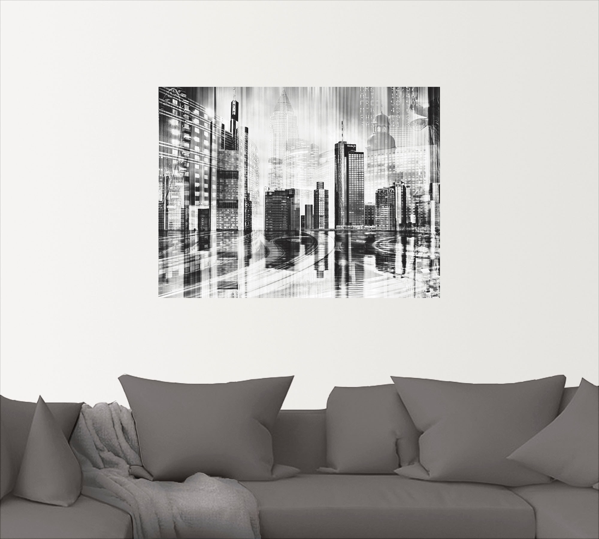 Artland Wandbild »Frankfurt Skyline Collage 01«, Deutschland, (1 St.), als Leinwandbild, Wandaufkleber in verschied. Grössen