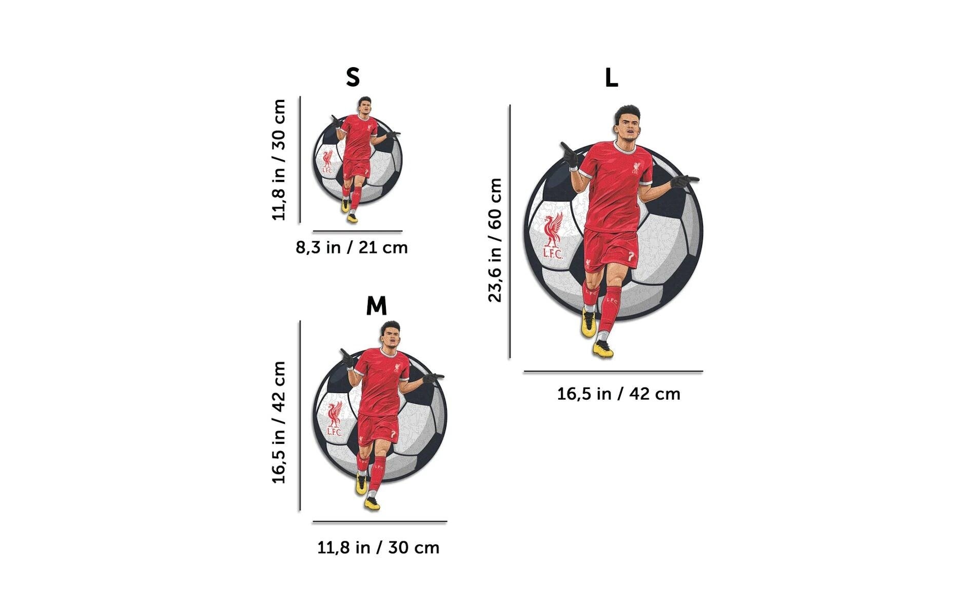 Puzzle »Iconic Liverpool FC – Luis Diaz«, Holzart: Birke (Herkunftsland: China)