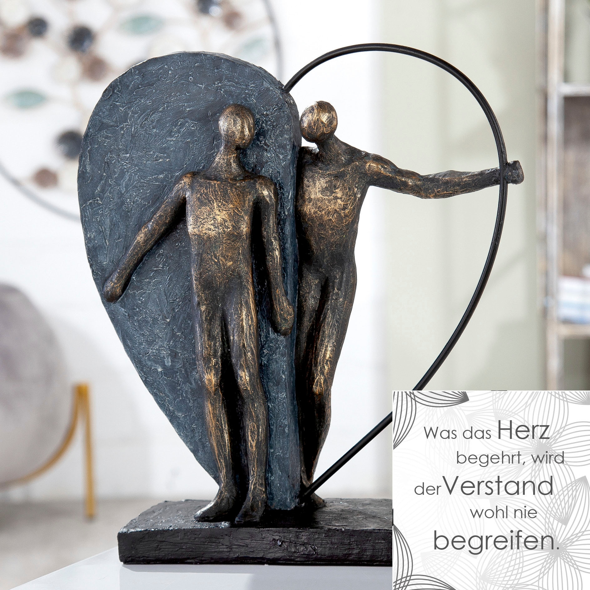 Casablanca by online 31 | cm, Dekofigur shoppen »Skulptur Jelmoli-Versand Höhe Dekoobjekt, Gilde Herz bronze/grau«, Wohnzimmer Form, Heartbeat