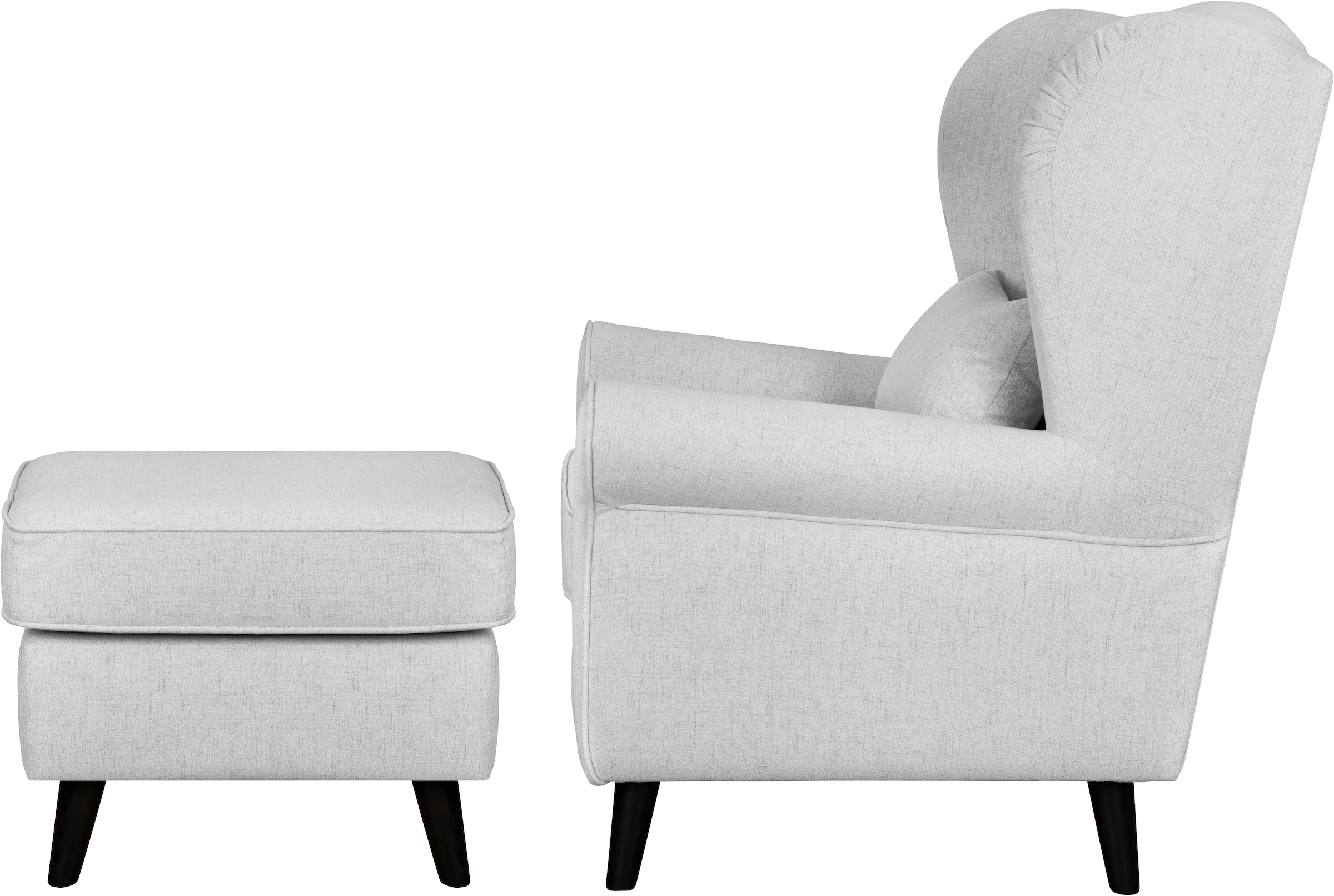 Home affaire Sessel »Ohrensessel CHISTELLE, wahlweise mit Polsterhocker«, mit Wellenunterfederung, Masse: B/T/H: 81/87/99 cm