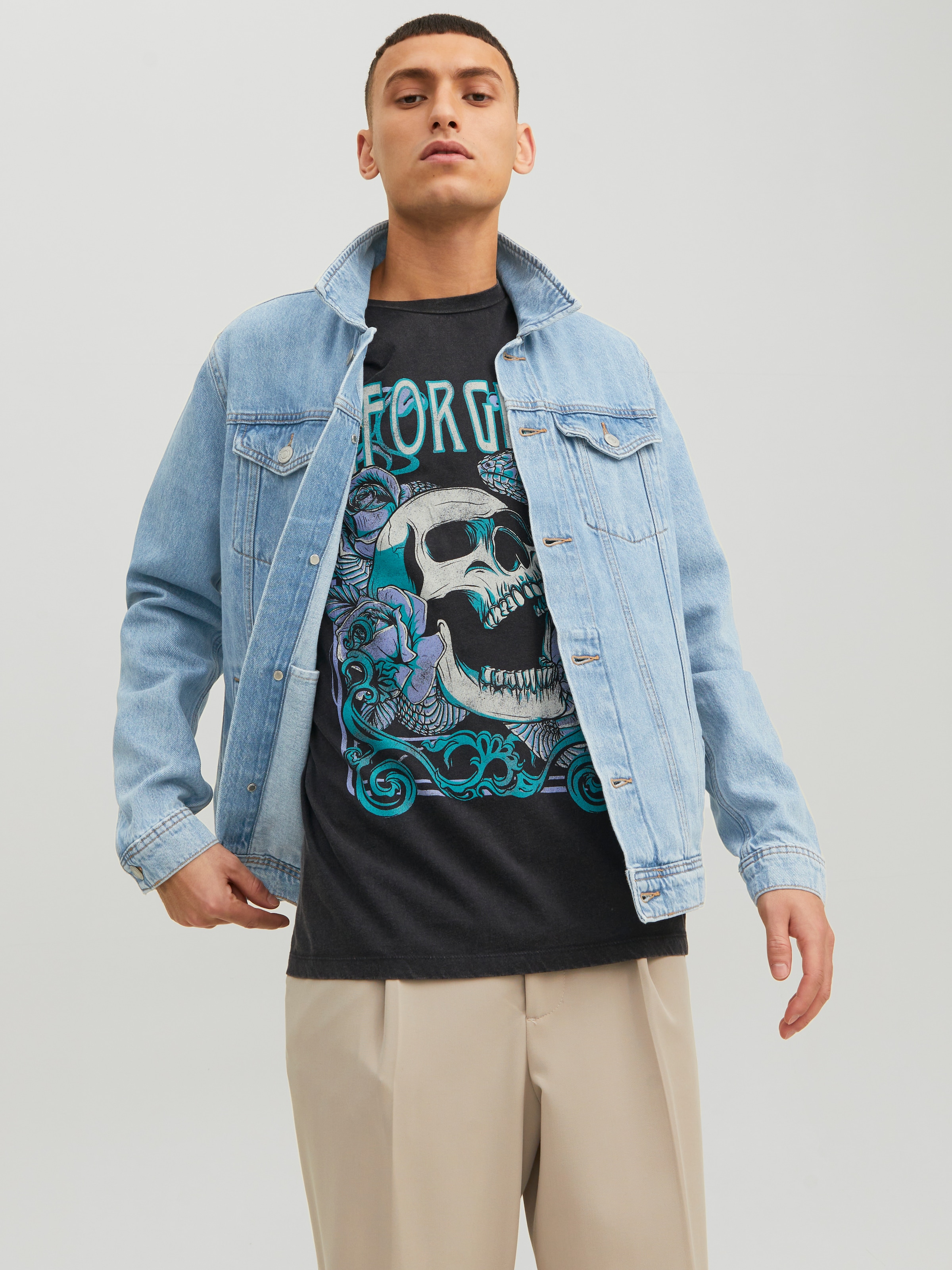 Jack & Jones Jeansjacke »JJIJEAN Denimjacke, ideal für Frühling, mit Knopfleiste und Taschen« Abriebeffekte, modisch, regular fit, Baumwolle