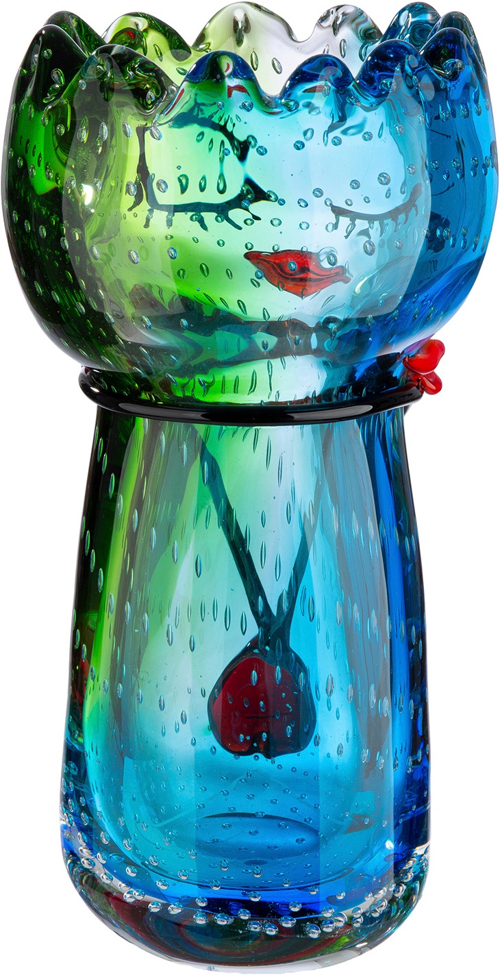 GILDE Tischvase "Gesichtsvase Jessica mehrfarbig H. 25 cm" Gesichtsvase, Glas, Fraumotiv, Blumenvase, künstlerisch, modern
