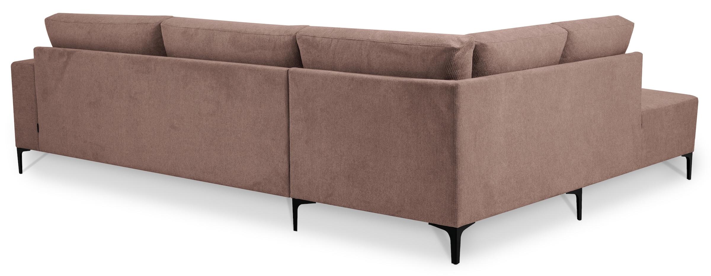 Places of Style Ecksofa »Xander, L-Form,«, Breite 289 cm, Webstoff, Soft-Touch Chenille, schwarze Metallfüsse