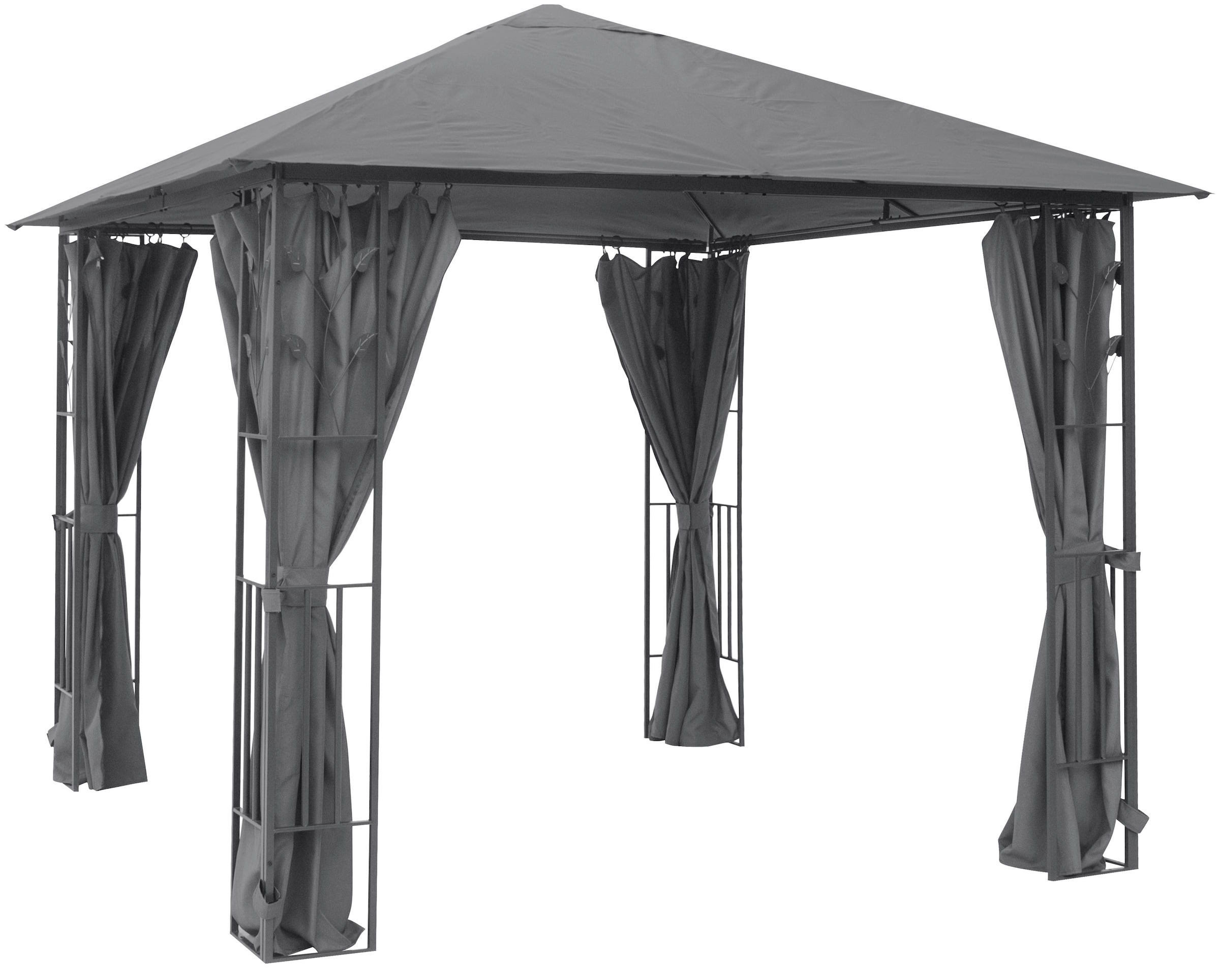 KONIFERA Pavillon »Athen«, BxT: 300x300 cm, Blätter-Optik, inkl. 4 Seitenteile und Ersatzdach