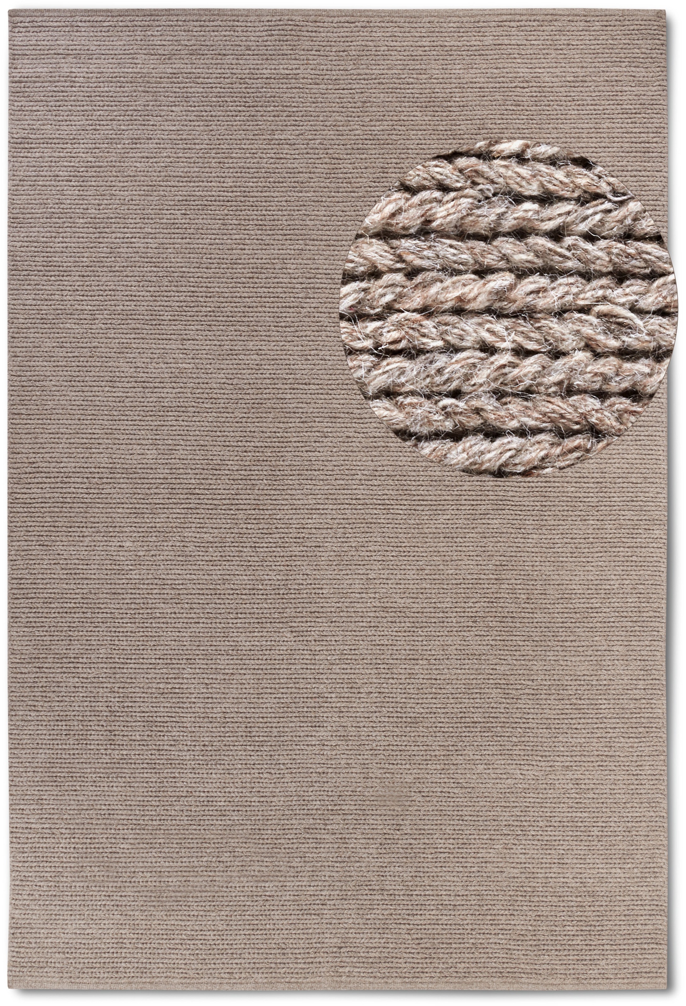 THE RUGS Villeroy & Boch 1748 Francois Handmade Wool Rug Soft Dense Pile in Beige | Size: 60cm x 90cm
