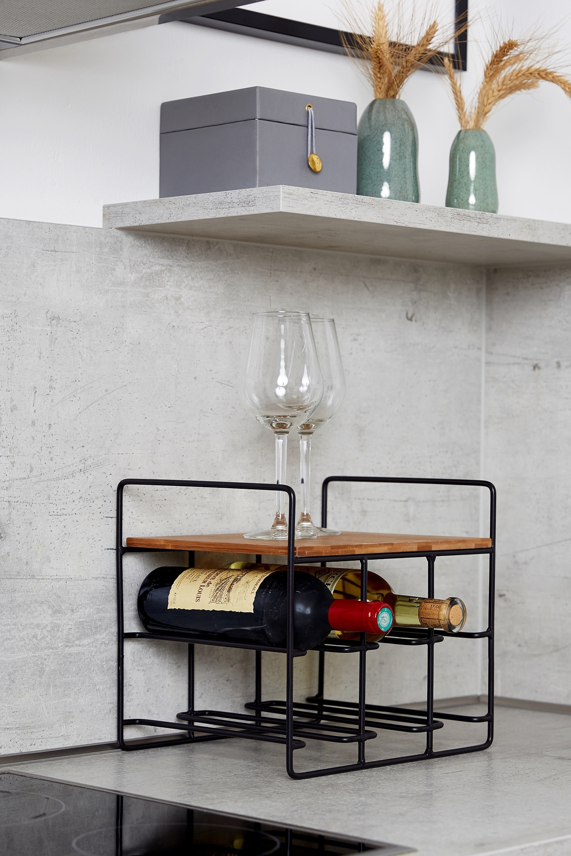 WENKO Weinflaschenhalter »Loft«, für 6 Flaschen, in Kombination Jelmoli-Versand Metall | mit Bambus