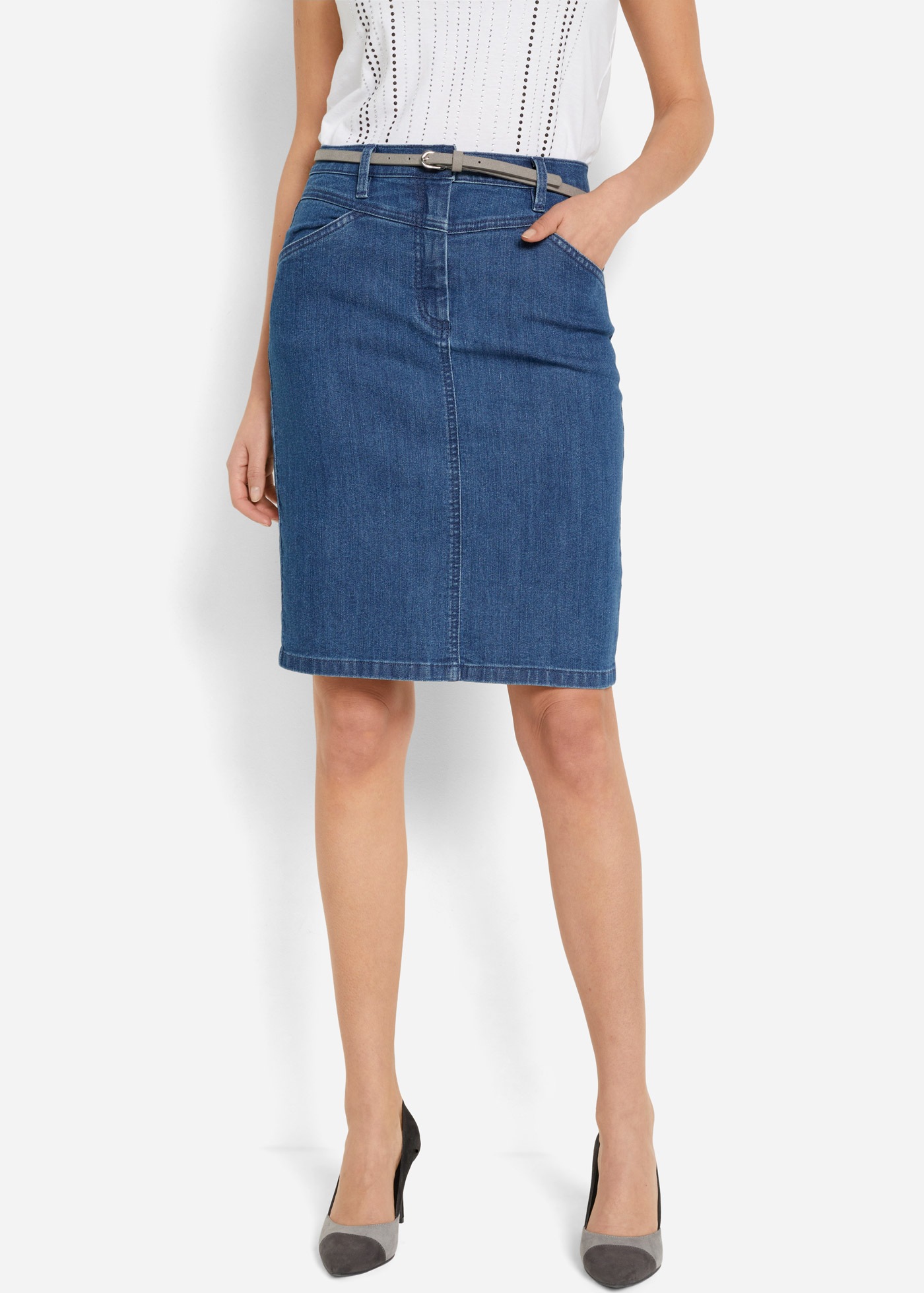 bonprix Jeansrock »Jeansrock, Stretch« Minirock mit Stretch