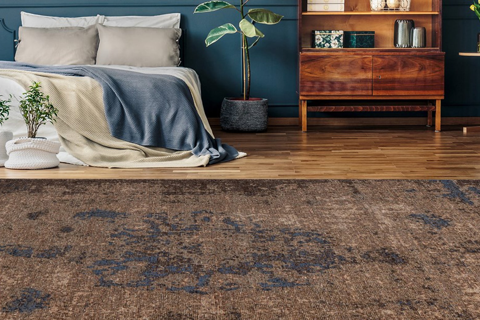 Padiro Teppich »Charme 625« rechteckig 5 mm Höhe Chenille Flachgewebe im Vintage Stil