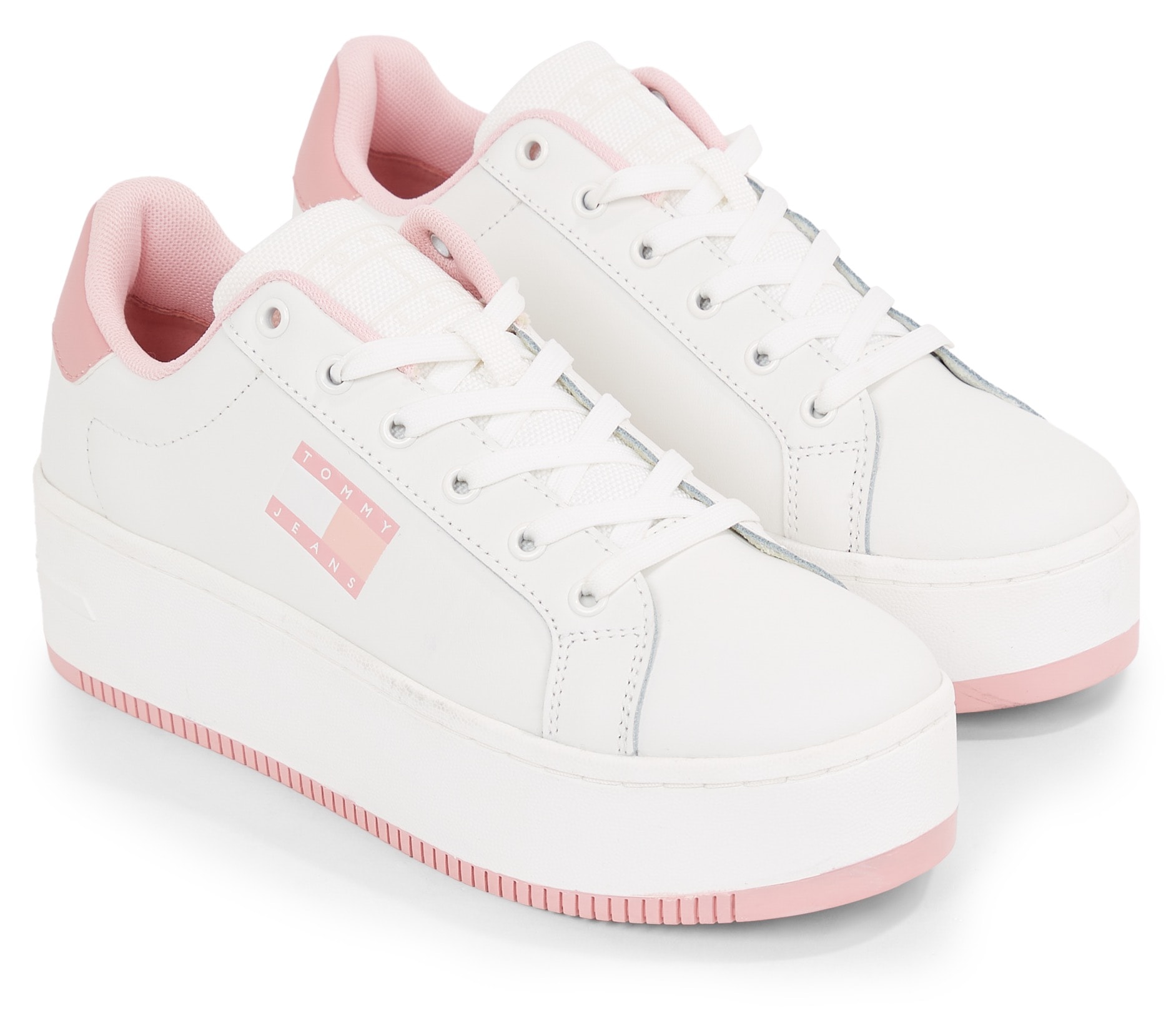 Tommy Jeans Plateausneaker »TJW FLATFORM ESS«, Freizeitschuh, Halbschuh, Schnürschuh mit gepolstertem Schaftrand