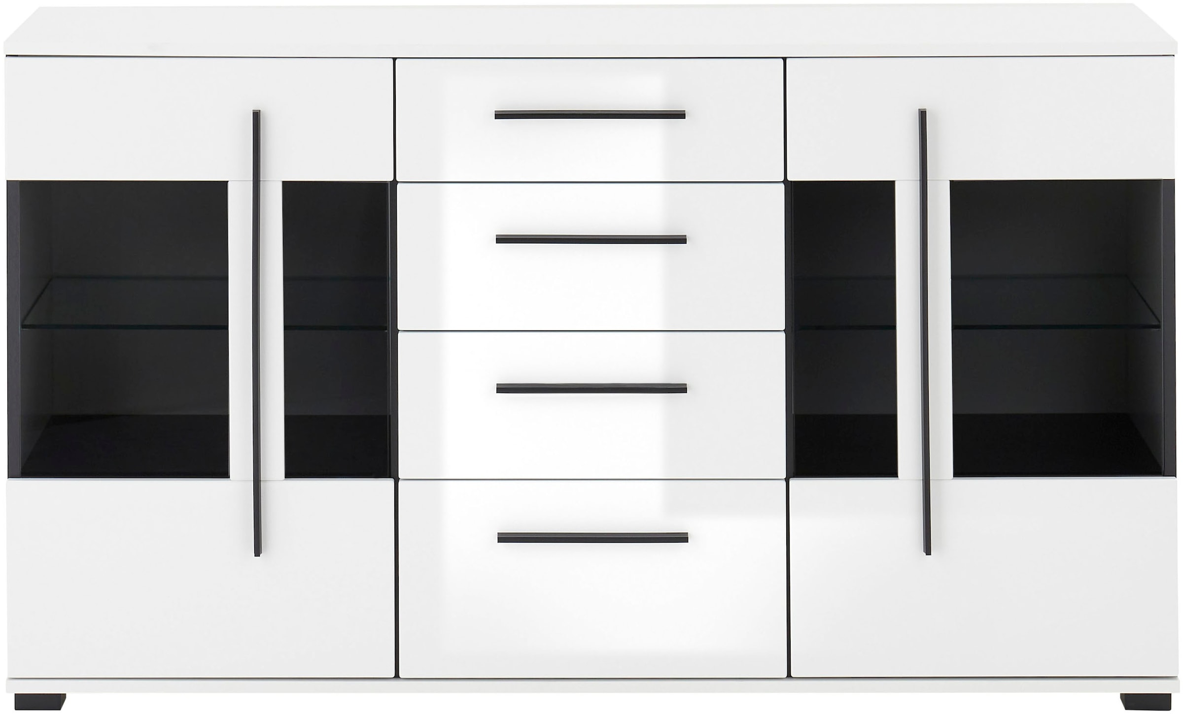 INOSIGN Sideboard »Cantara, moderner Schrank, Kommode in Eiche Evoke oder weiss«, schwarze Stangengriffe, ausreichend Stauraum, vielseitig einsetzbar