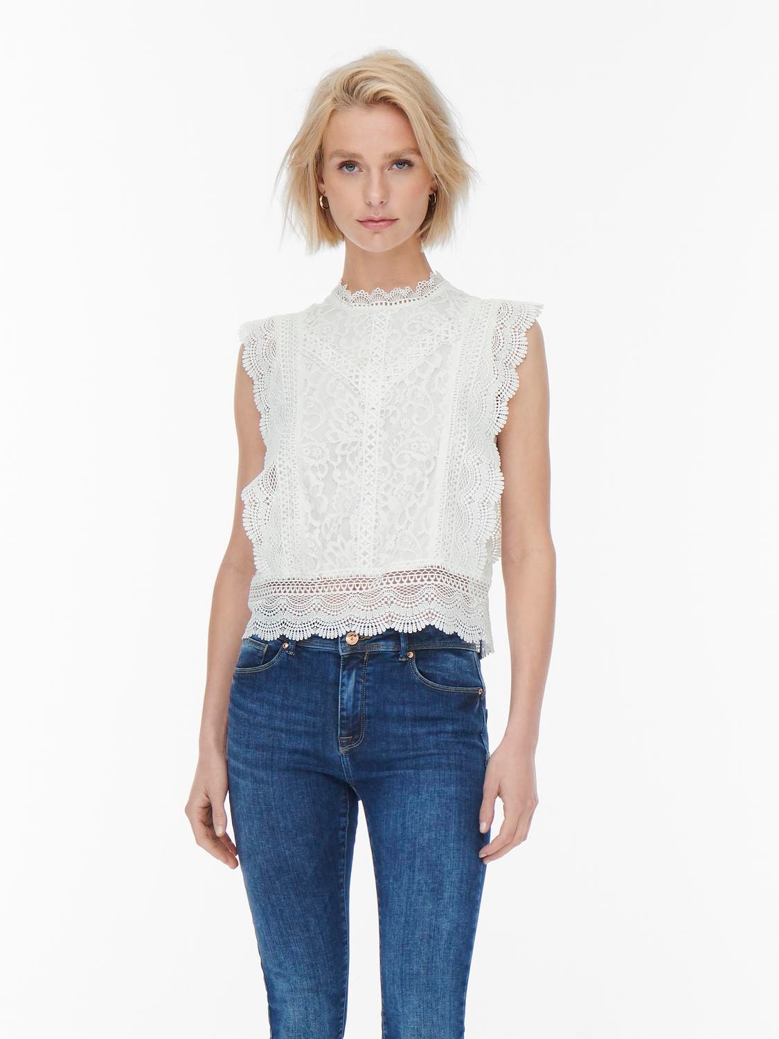 ONLY Spitzenshirt »ONLKARO S/L LACE TOP NOOS WVN«