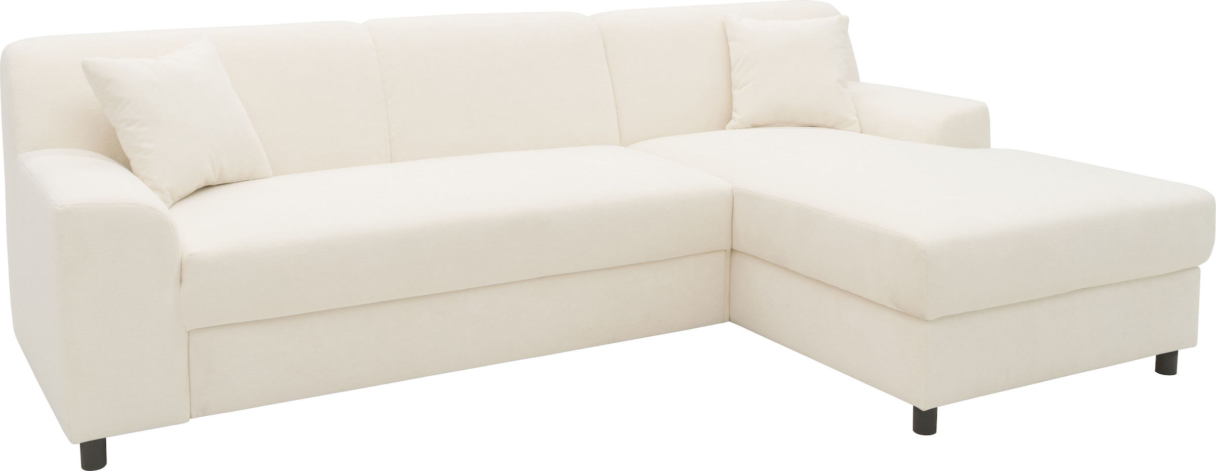 DOMO collection Ecksofa »Turah 2, L-Form, in Cord u. wasserabweisender Microfaser, Federkern«, B/T/H: 241/146/79 cm, incl. Zierkissen, wahlweise mit Bettfunktion