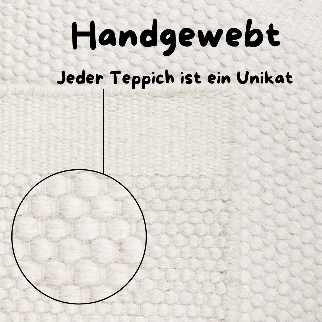 my home Wollteppich »Woolscape 1«, rund, 10 mm Höhe, Wendeteppich, handgewebte Qualität, Uni, reine Wolle, Wohnzimmer