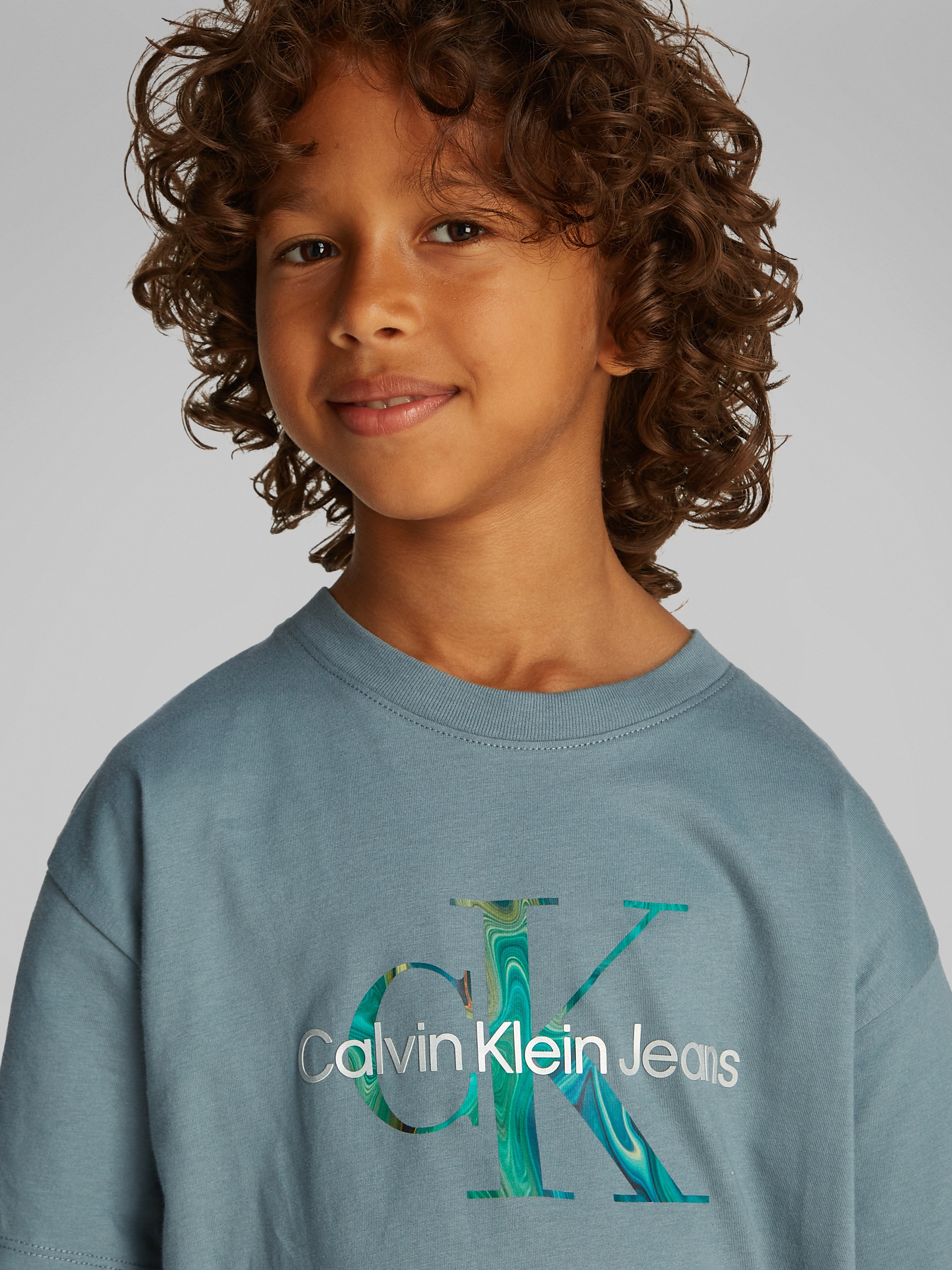 Calvin Klein Jeans T-Shirt »OCEAN SWIRL MONO T-SHIRT« mit grossem Logodruck