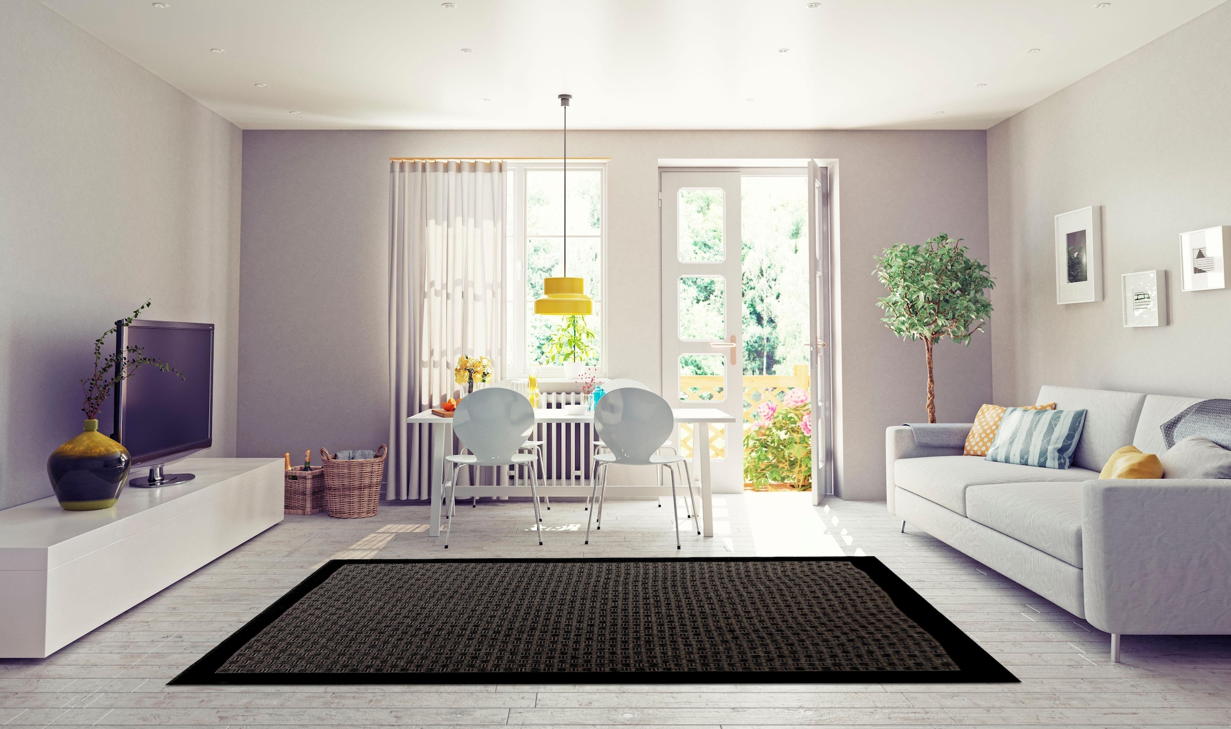 my home Teppich »Vidal«, rechteckig, 5 mm Höhe, In- und Outdoor geeignet, Wohnzimmer