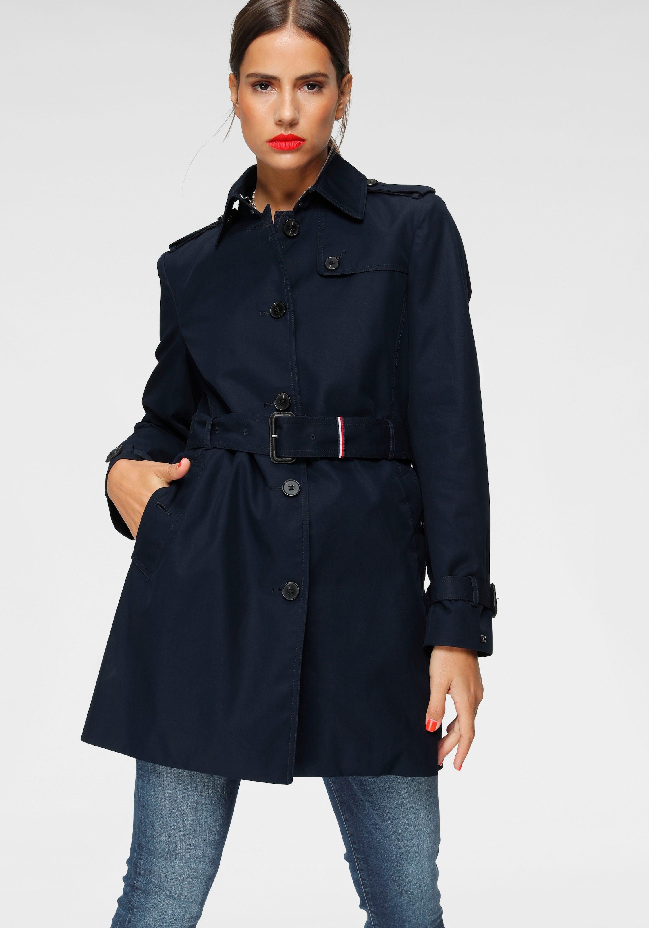 Langjacke »HERITAGE SINGLE BREASTED TRENCH«, mti den typischen Trenchdetails & Tommy...